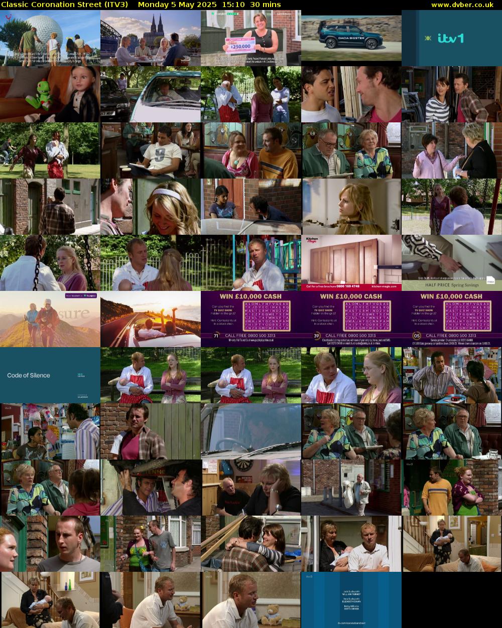Classic Coronation Street (ITV3) Monday 5 May 2025 15:10 - 15:40