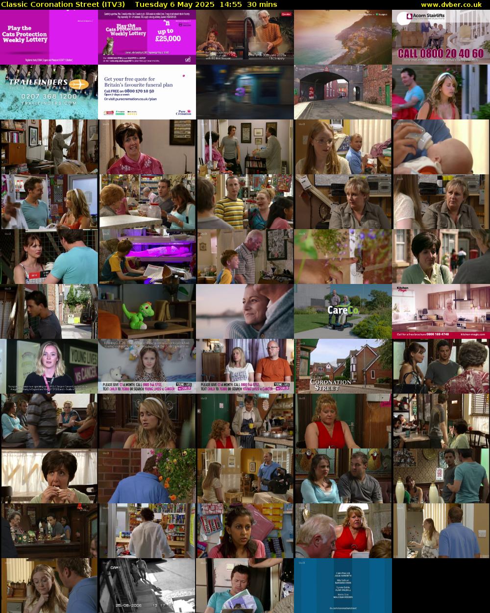 Classic Coronation Street (ITV3) Tuesday 6 May 2025 14:55 - 15:25