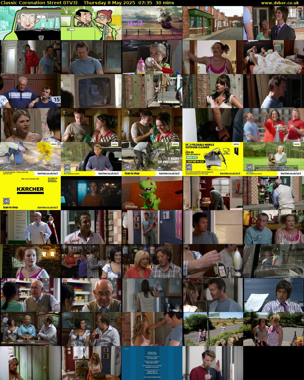 Classic Coronation Street (ITV3) Thursday 8 May 2025 07:35 - 08:05