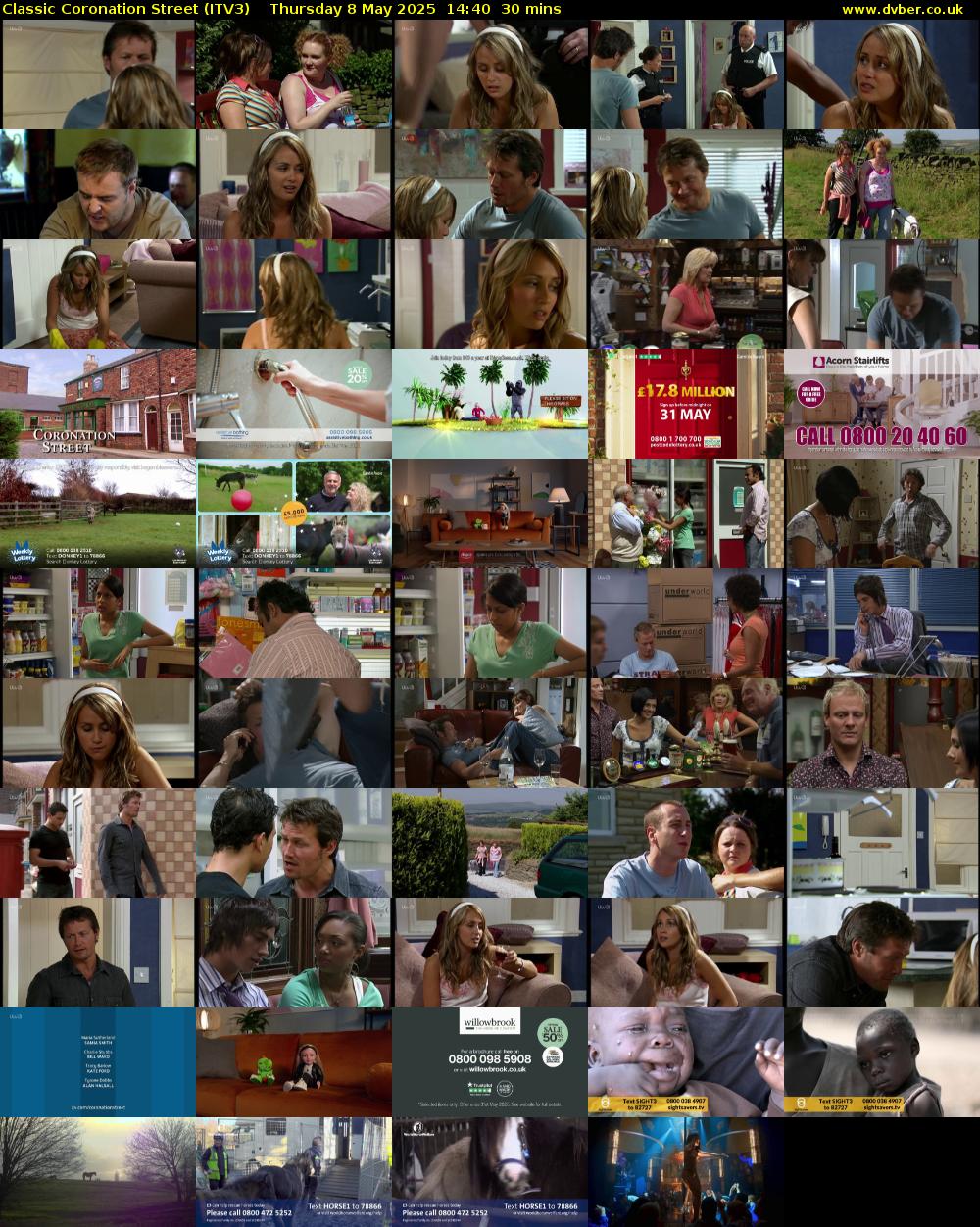 Classic Coronation Street (ITV3) Thursday 8 May 2025 14:40 - 15:10