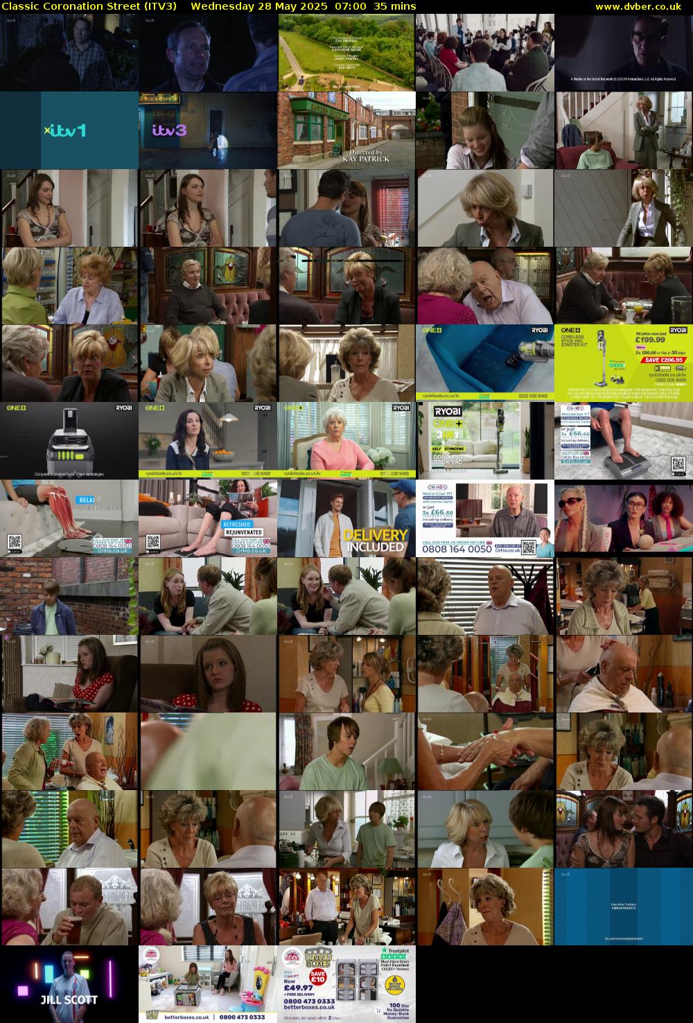 Classic Coronation Street (ITV3) Wednesday 28 May 2025 07:00 - 07:35