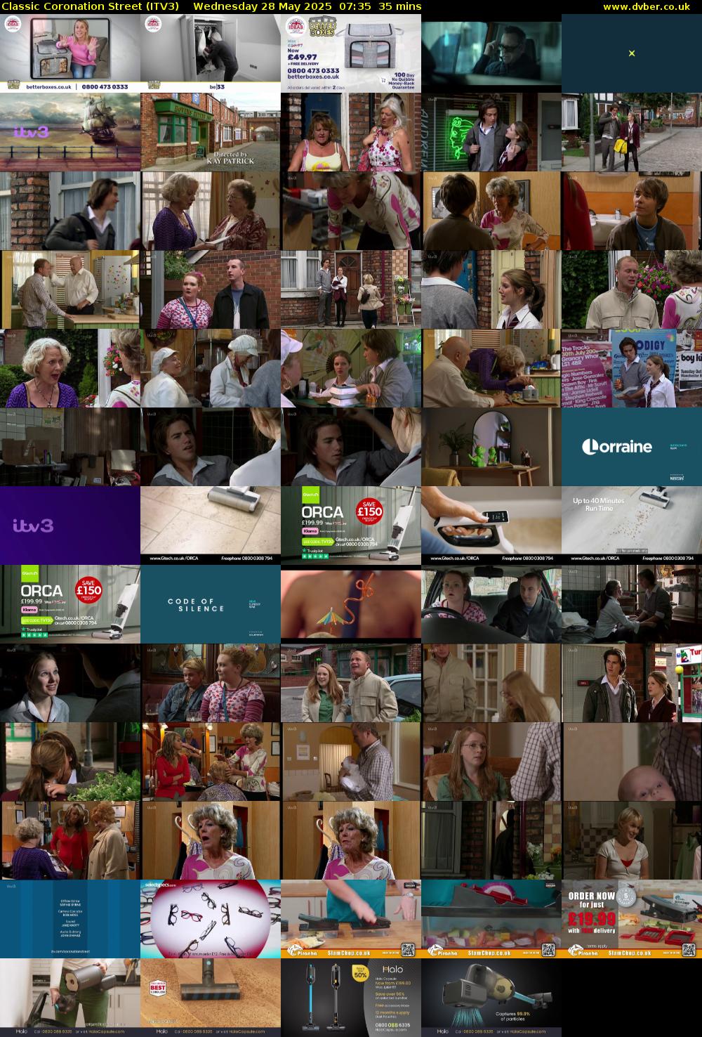 Classic Coronation Street (ITV3) Wednesday 28 May 2025 07:35 - 08:10