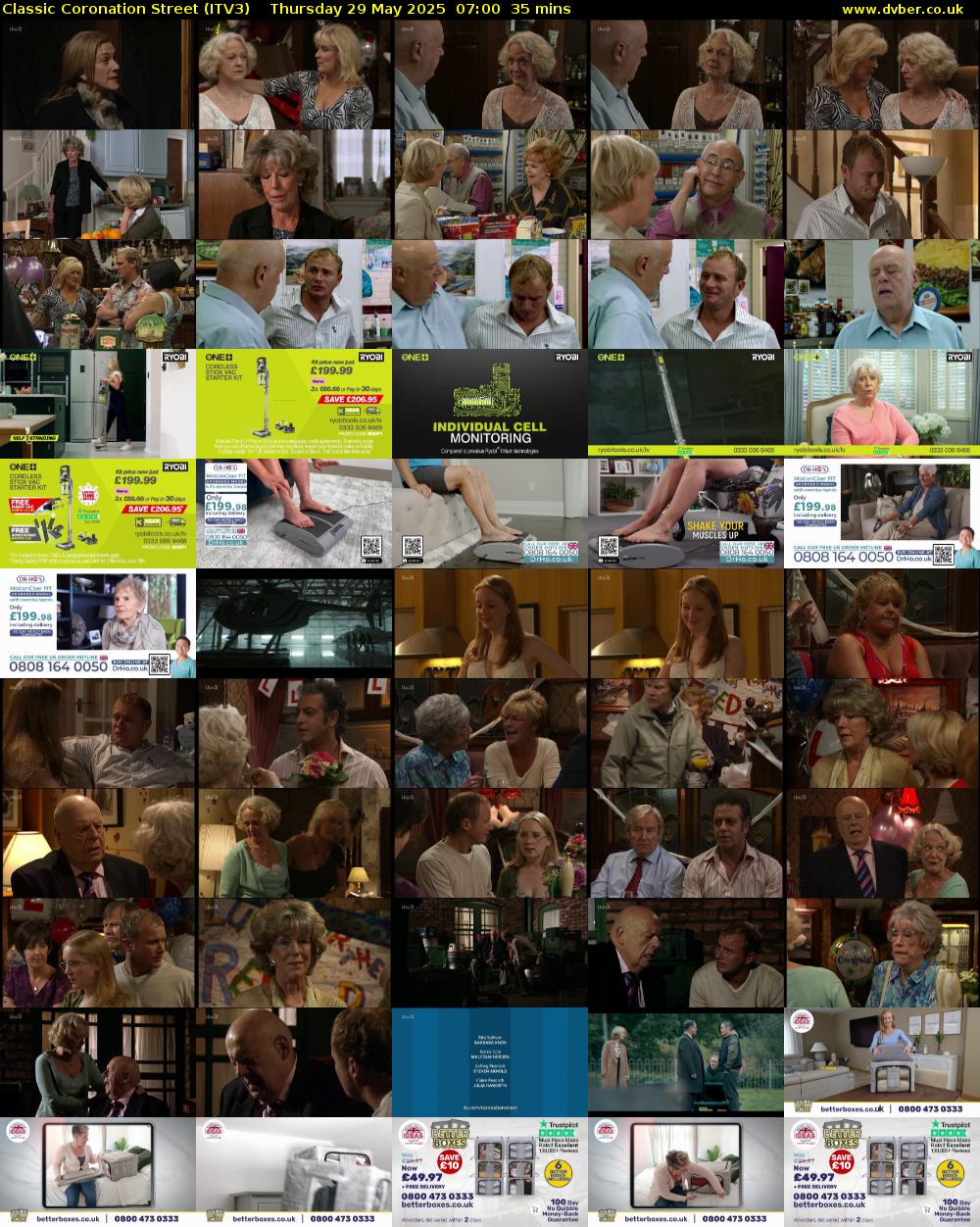Classic Coronation Street (ITV3) Thursday 29 May 2025 07:00 - 07:35