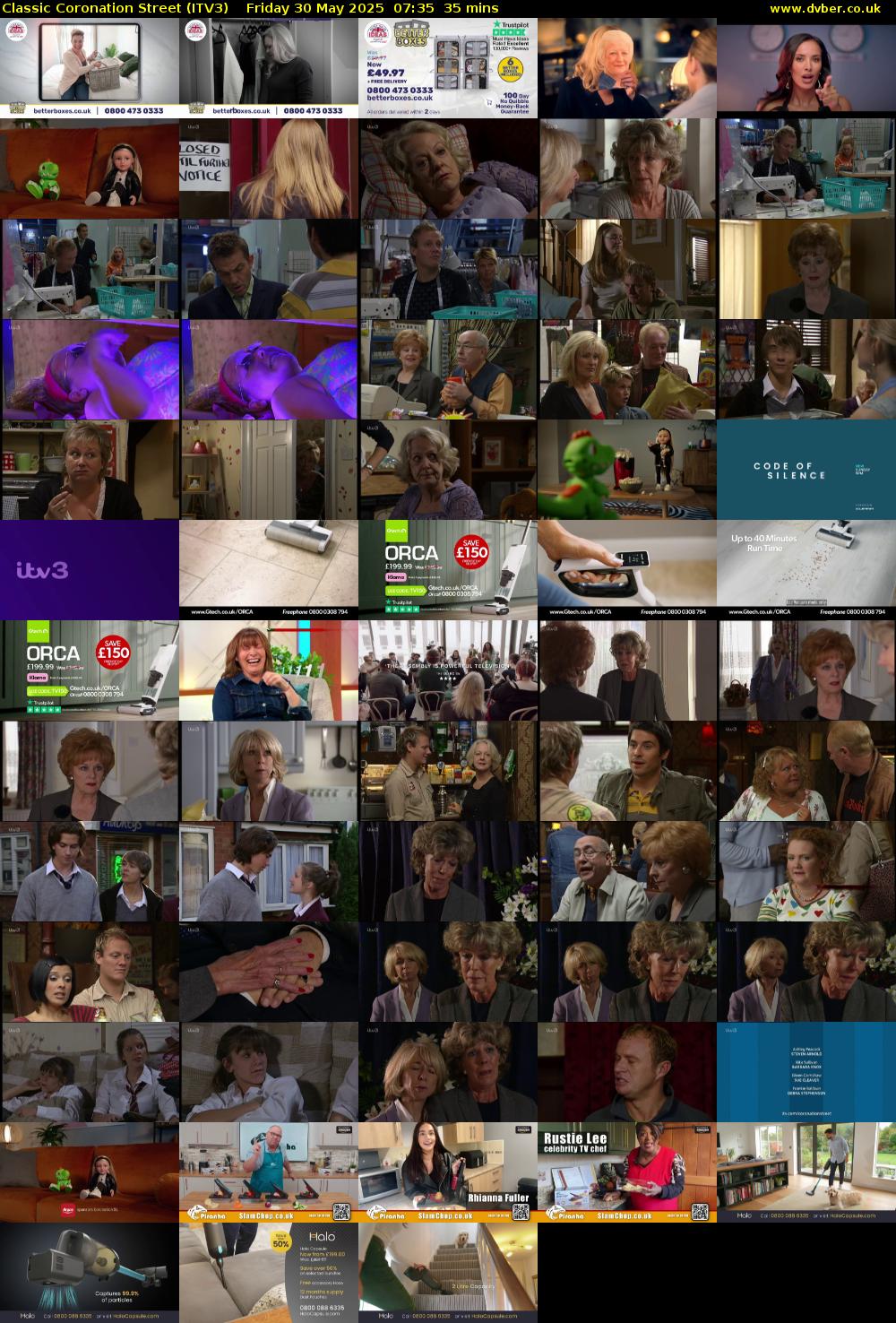 Classic Coronation Street (ITV3) Friday 30 May 2025 07:35 - 08:10