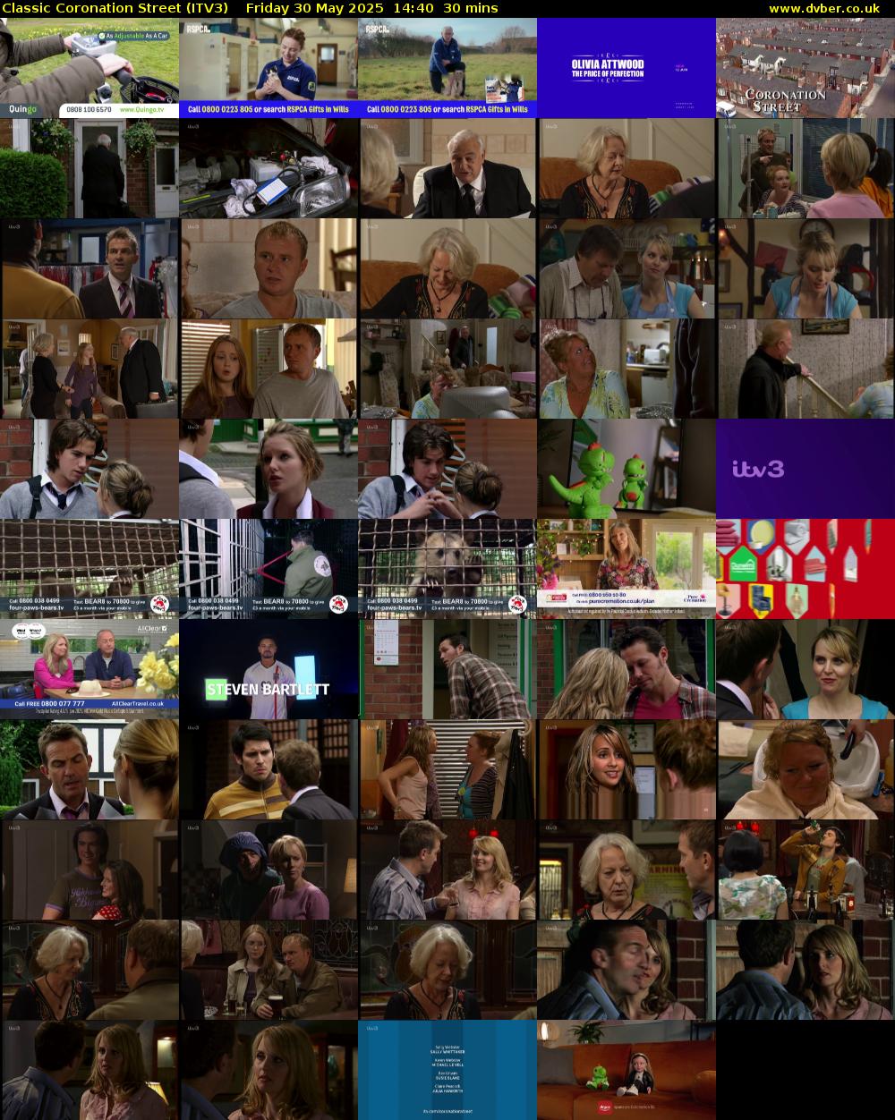 Classic Coronation Street (ITV3) Friday 30 May 2025 14:40 - 15:10