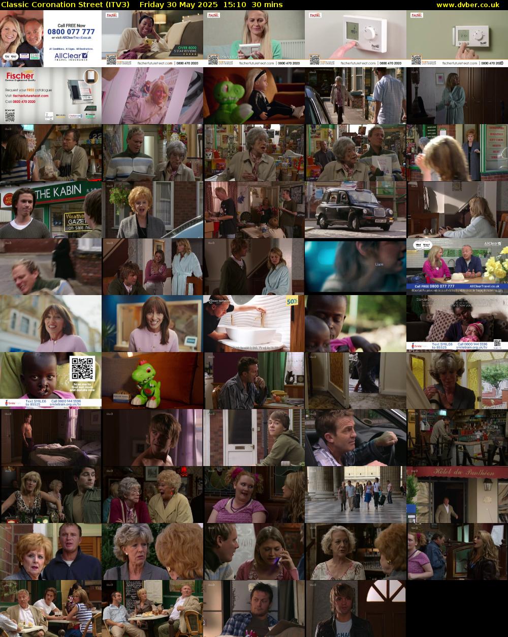 Classic Coronation Street (ITV3) Friday 30 May 2025 15:10 - 15:40