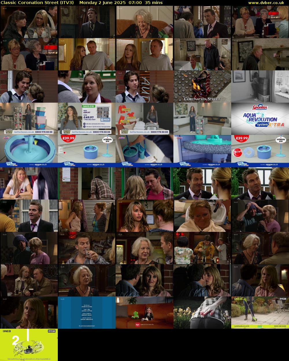 Classic Coronation Street (ITV3) Monday 2 June 2025 07:00 - 07:35