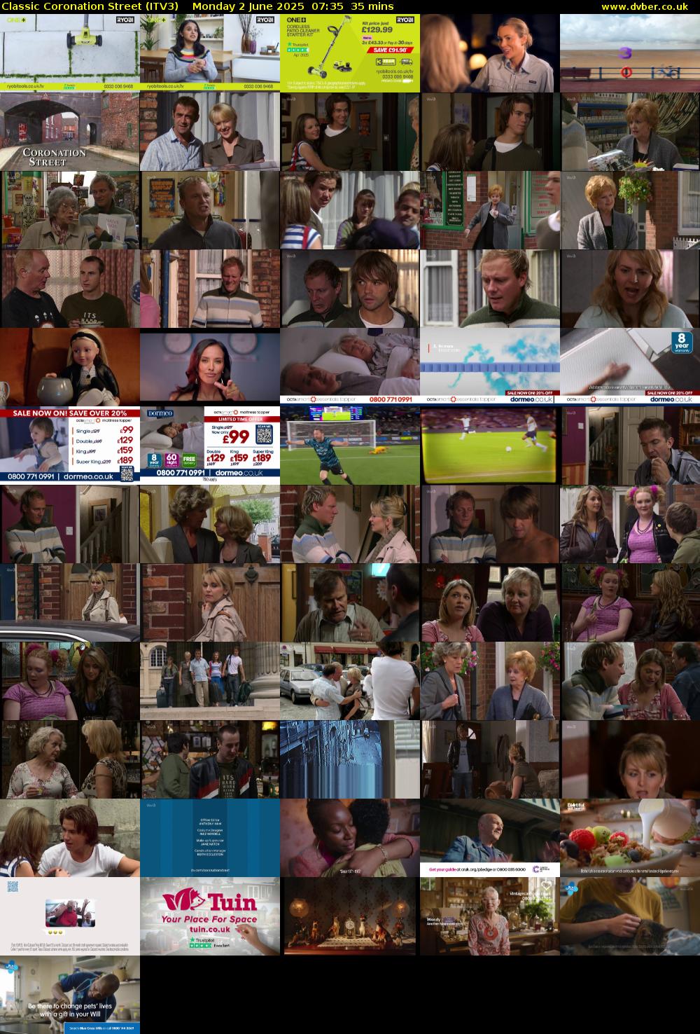 Classic Coronation Street (ITV3) Monday 2 June 2025 07:35 - 08:10