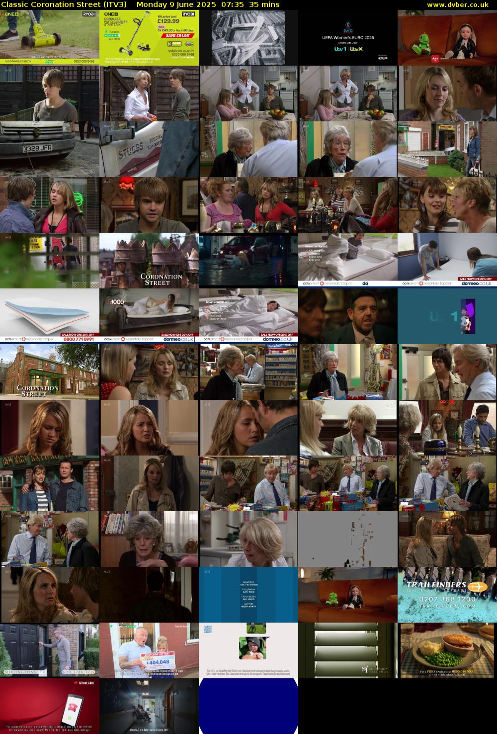 Classic Coronation Street (ITV3) Monday 9 June 2025 07:35 - 08:10