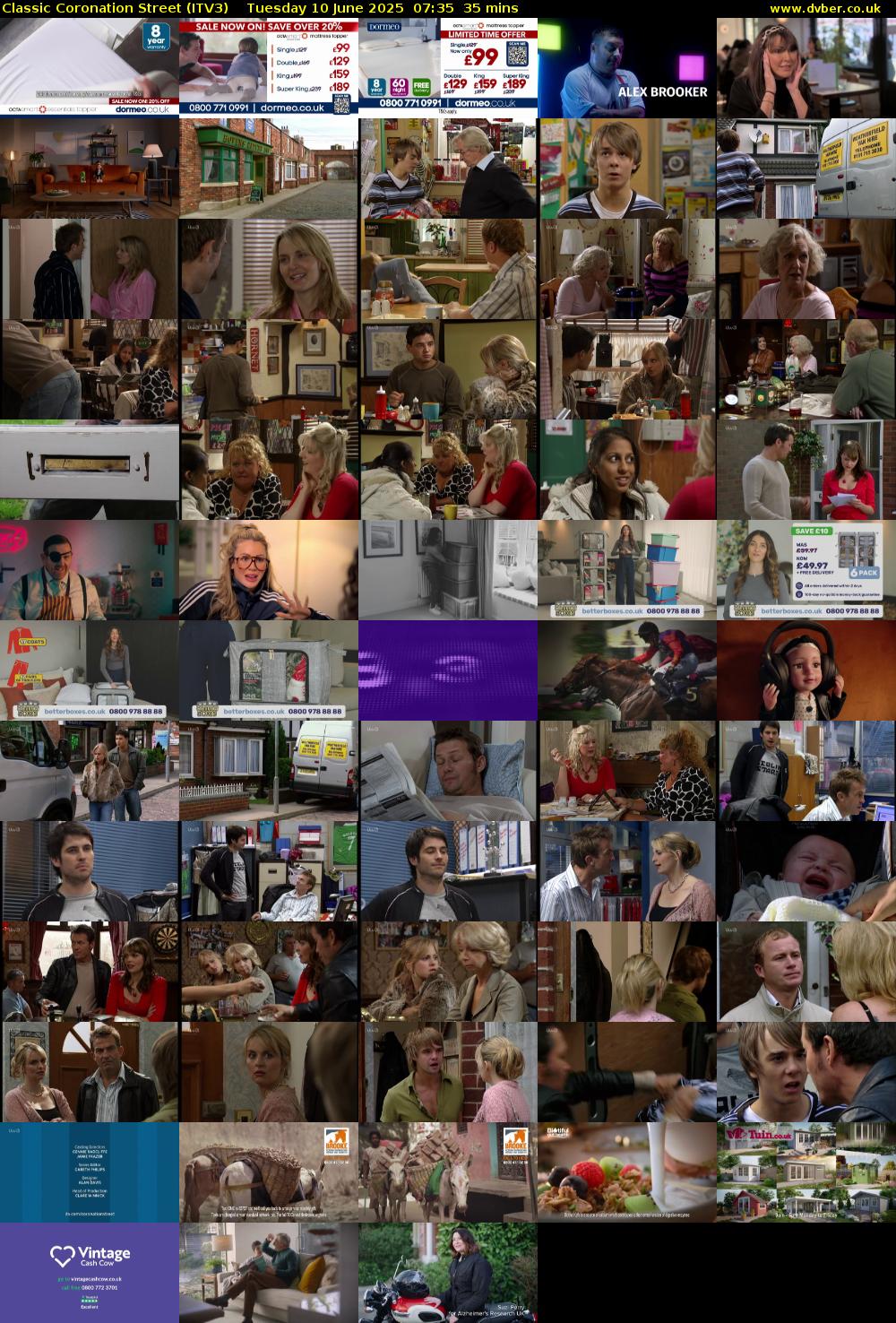 Classic Coronation Street (ITV3) Tuesday 10 June 2025 07:35 - 08:10