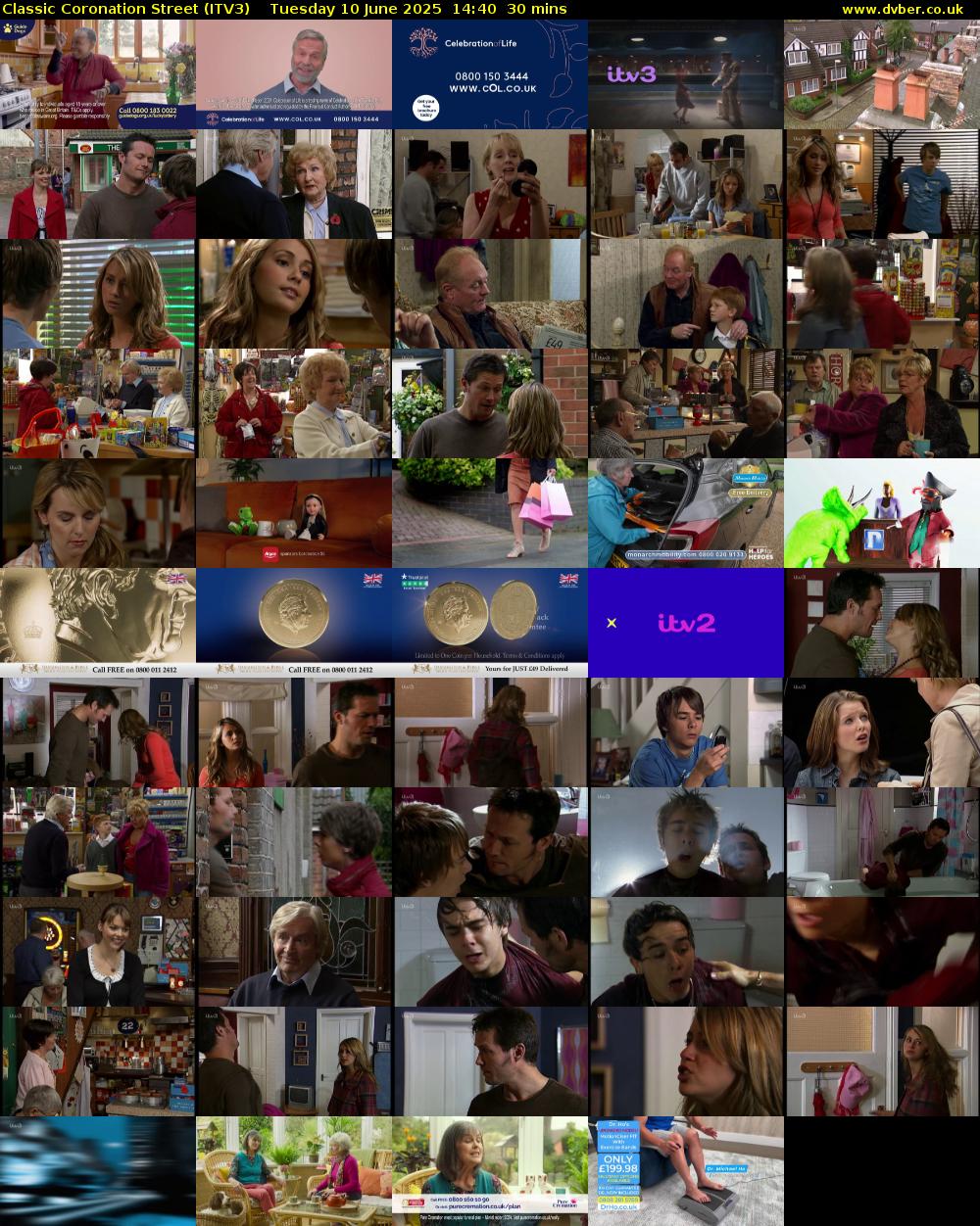 Classic Coronation Street (ITV3) Tuesday 10 June 2025 14:40 - 15:10