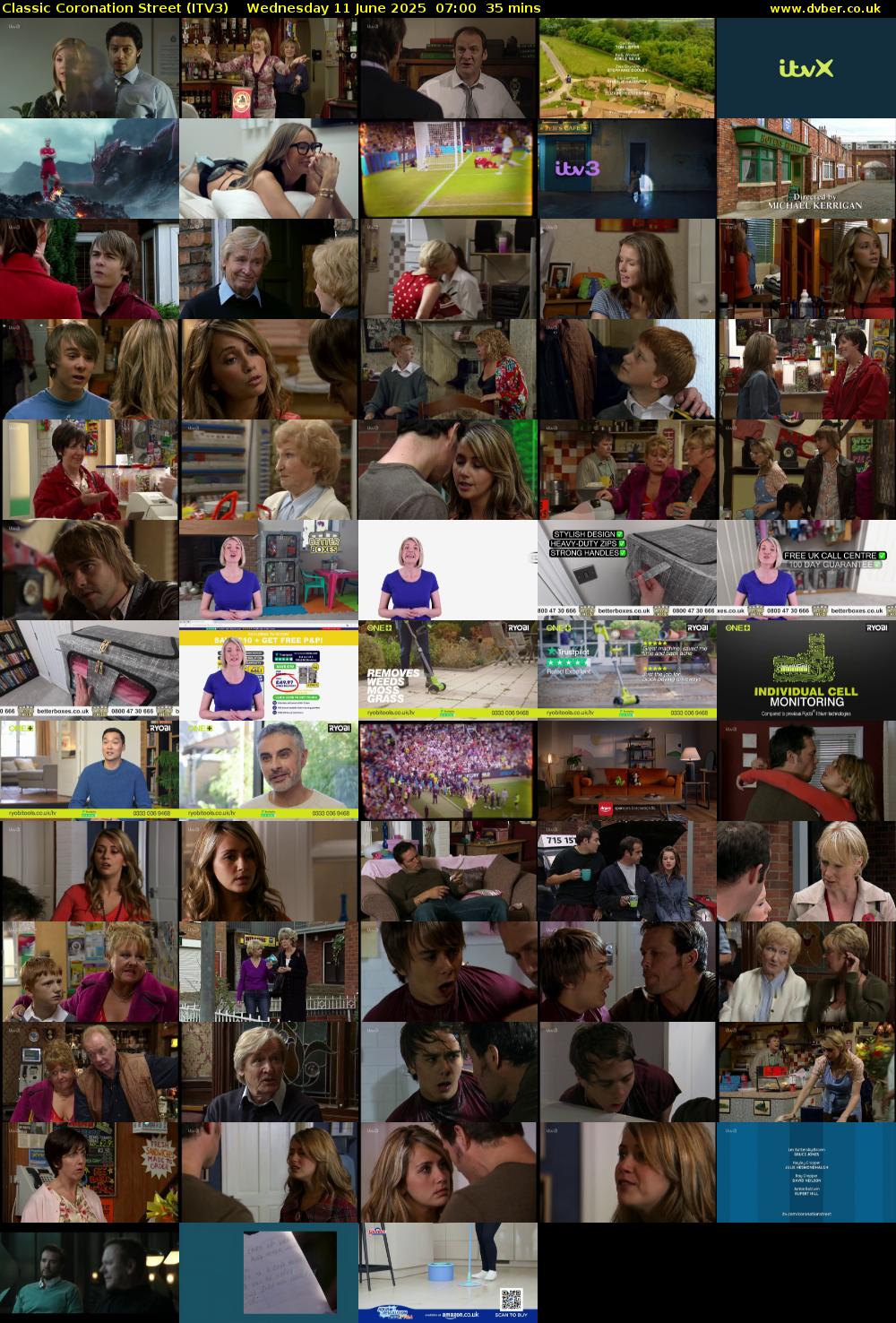 Classic Coronation Street (ITV3) Wednesday 11 June 2025 07:00 - 07:35