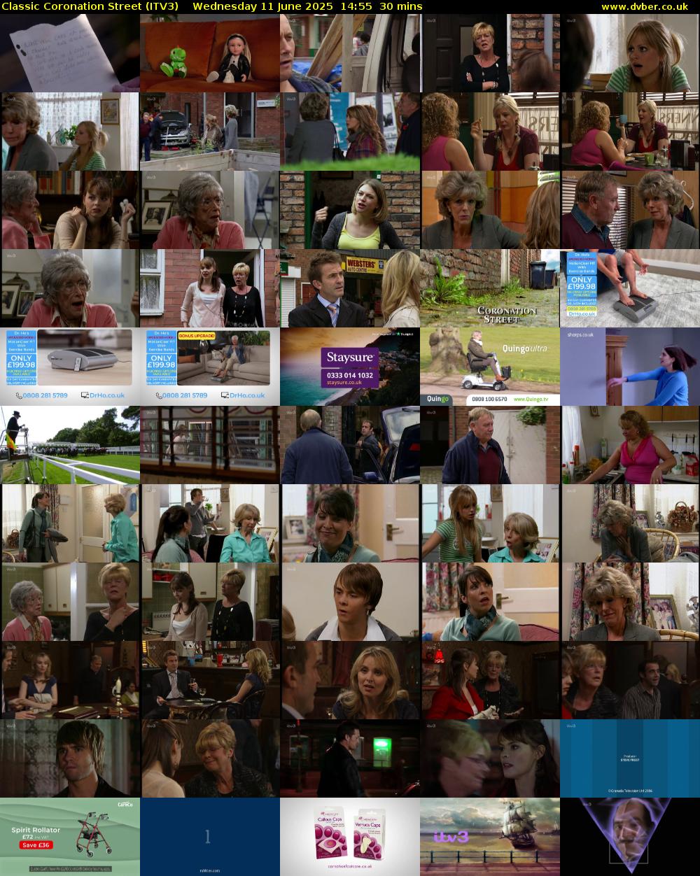 Classic Coronation Street (ITV3) Wednesday 11 June 2025 14:55 - 15:25