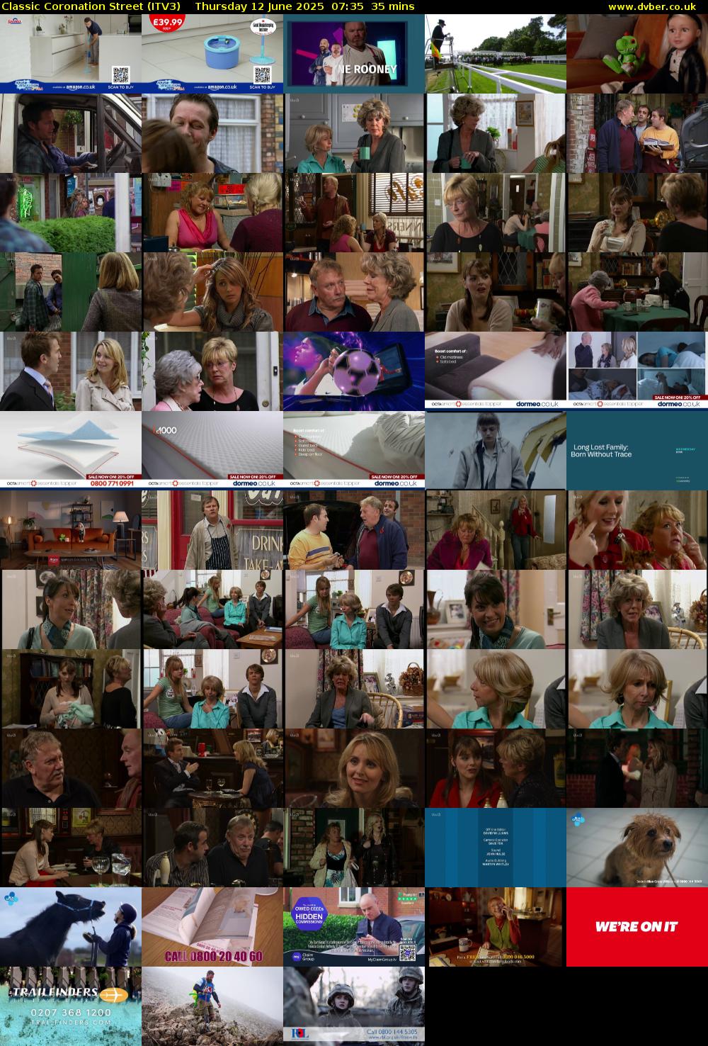 Classic Coronation Street (ITV3) Thursday 12 June 2025 07:35 - 08:10