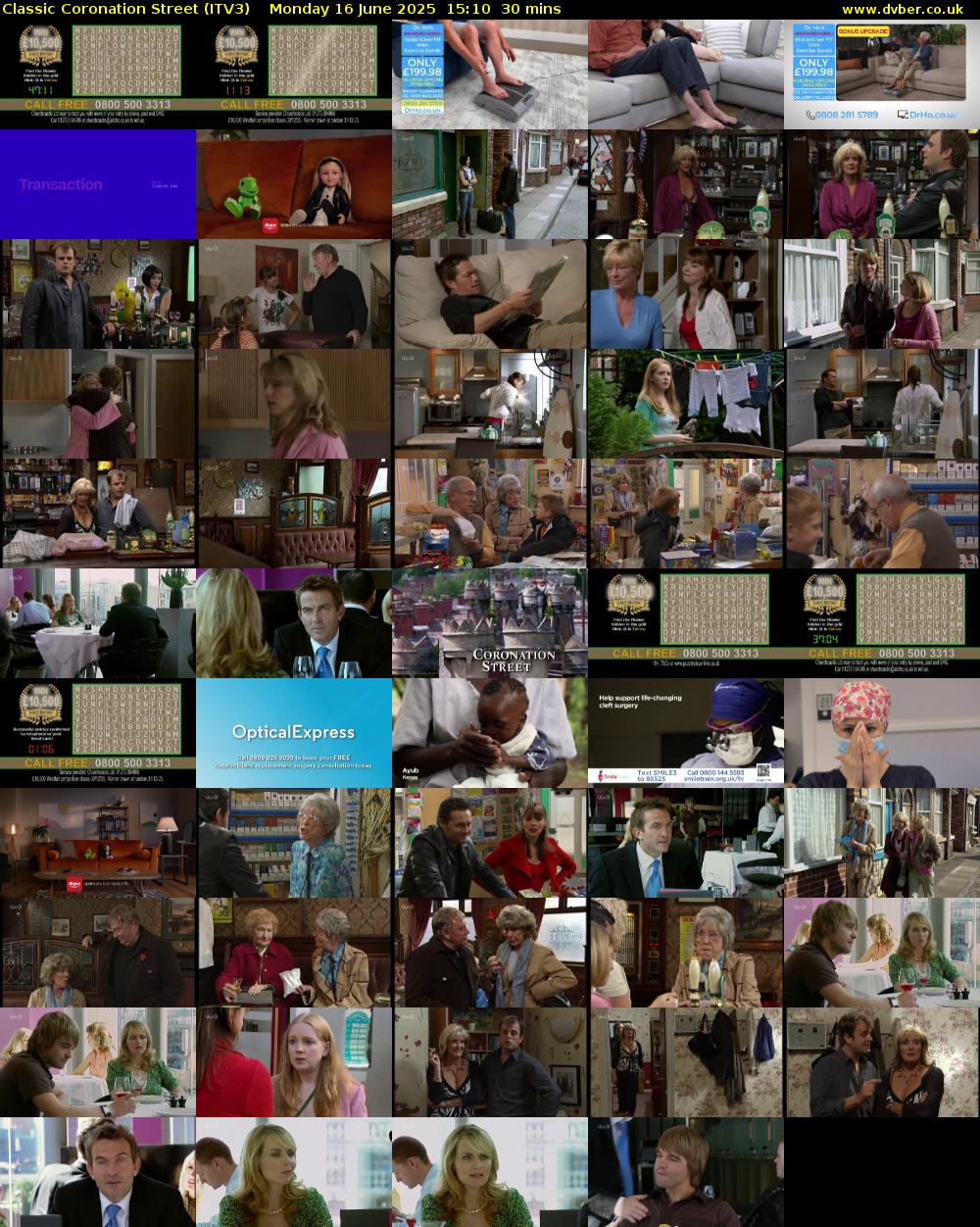 Classic Coronation Street (ITV3) Monday 16 June 2025 15:10 - 15:40