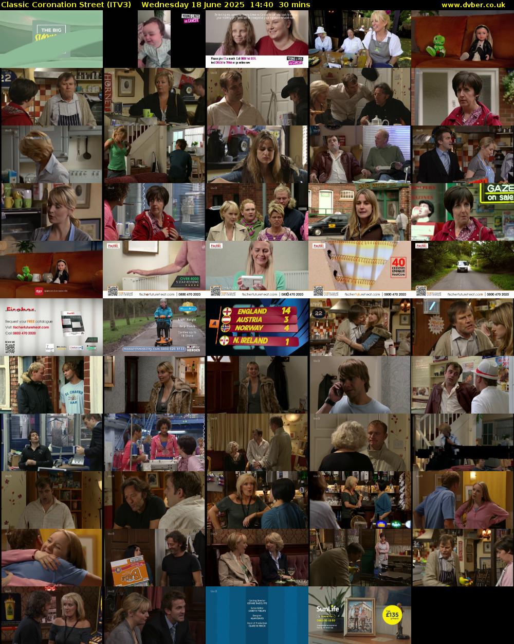 Classic Coronation Street (ITV3) Wednesday 18 June 2025 14:40 - 15:10