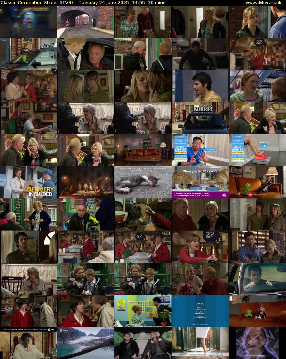 Classic Coronation Street (ITV3) Tuesday 24 June 2025 14:55 - 15:25