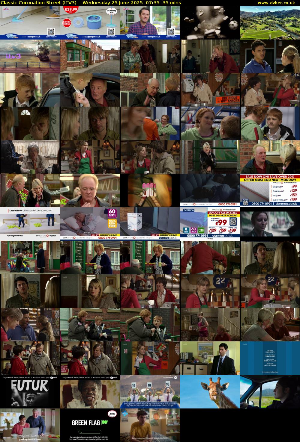 Classic Coronation Street (ITV3) Wednesday 25 June 2025 07:35 - 08:10