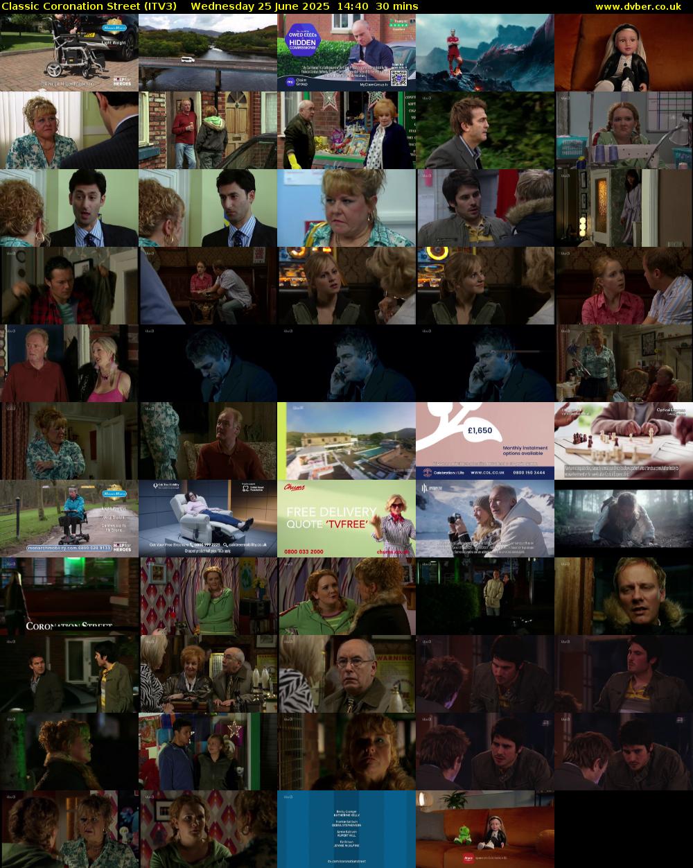 Classic Coronation Street (ITV3) Wednesday 25 June 2025 14:40 - 15:10