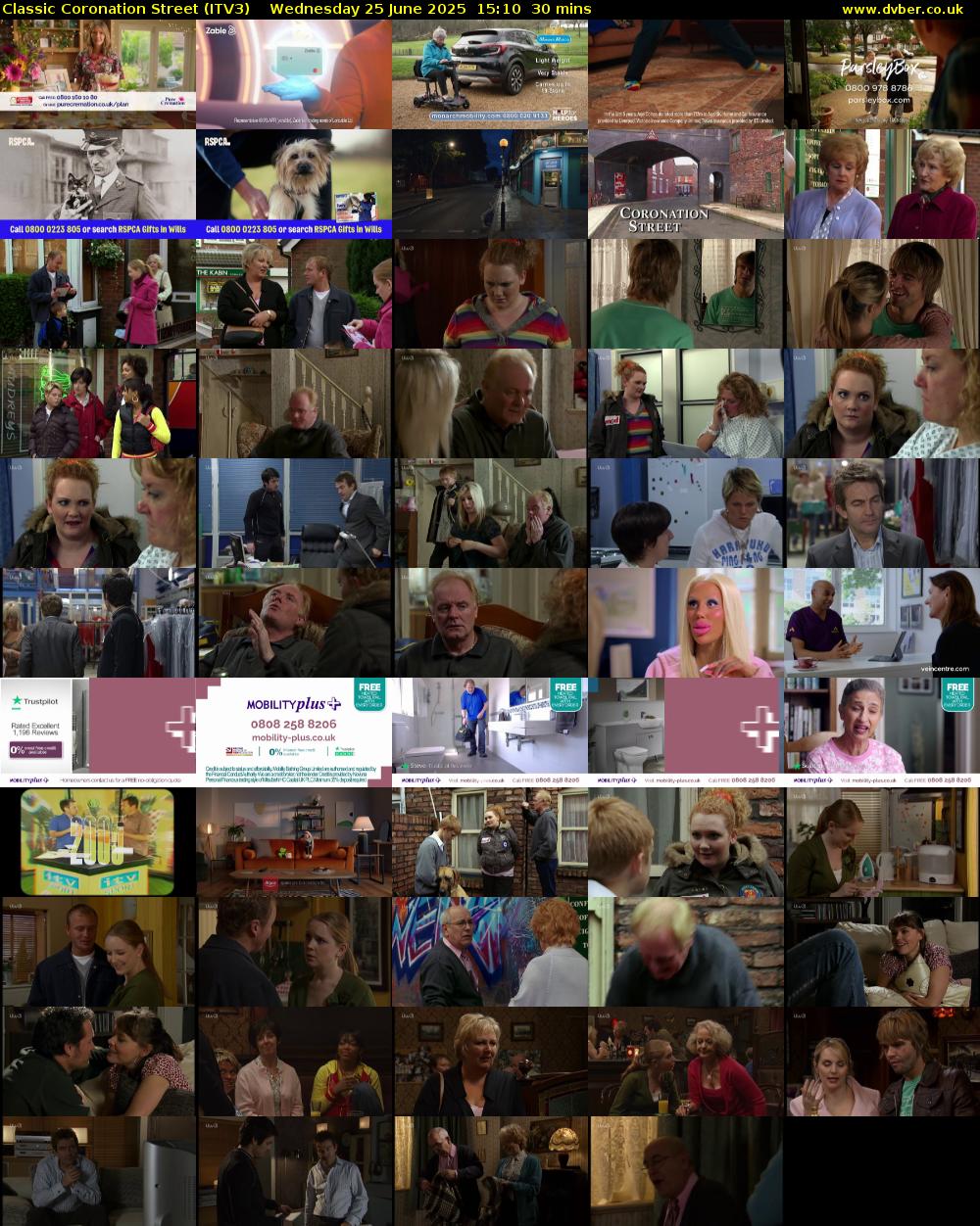 Classic Coronation Street (ITV3) Wednesday 25 June 2025 15:10 - 15:40