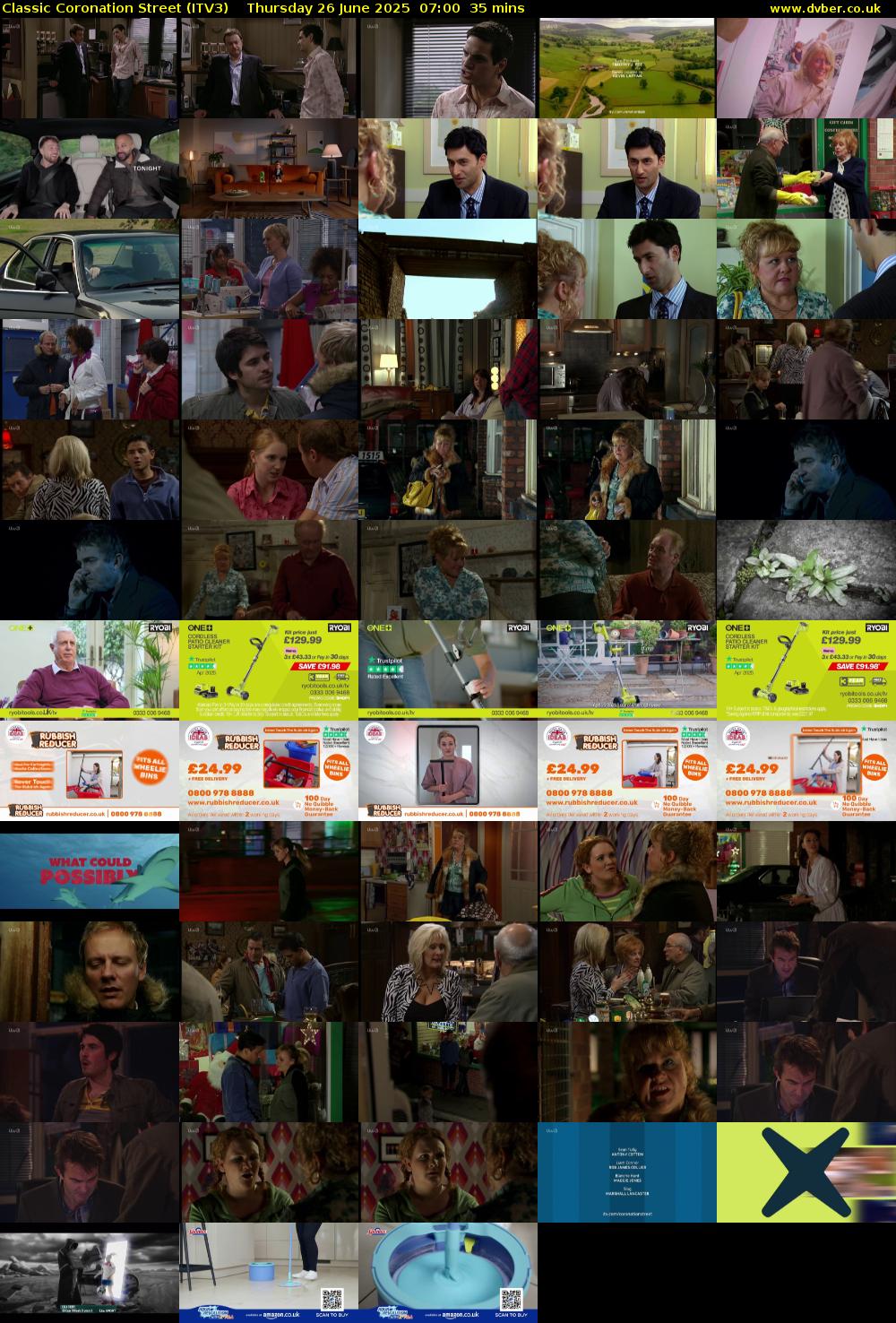 Classic Coronation Street (ITV3) Thursday 26 June 2025 07:00 - 07:35
