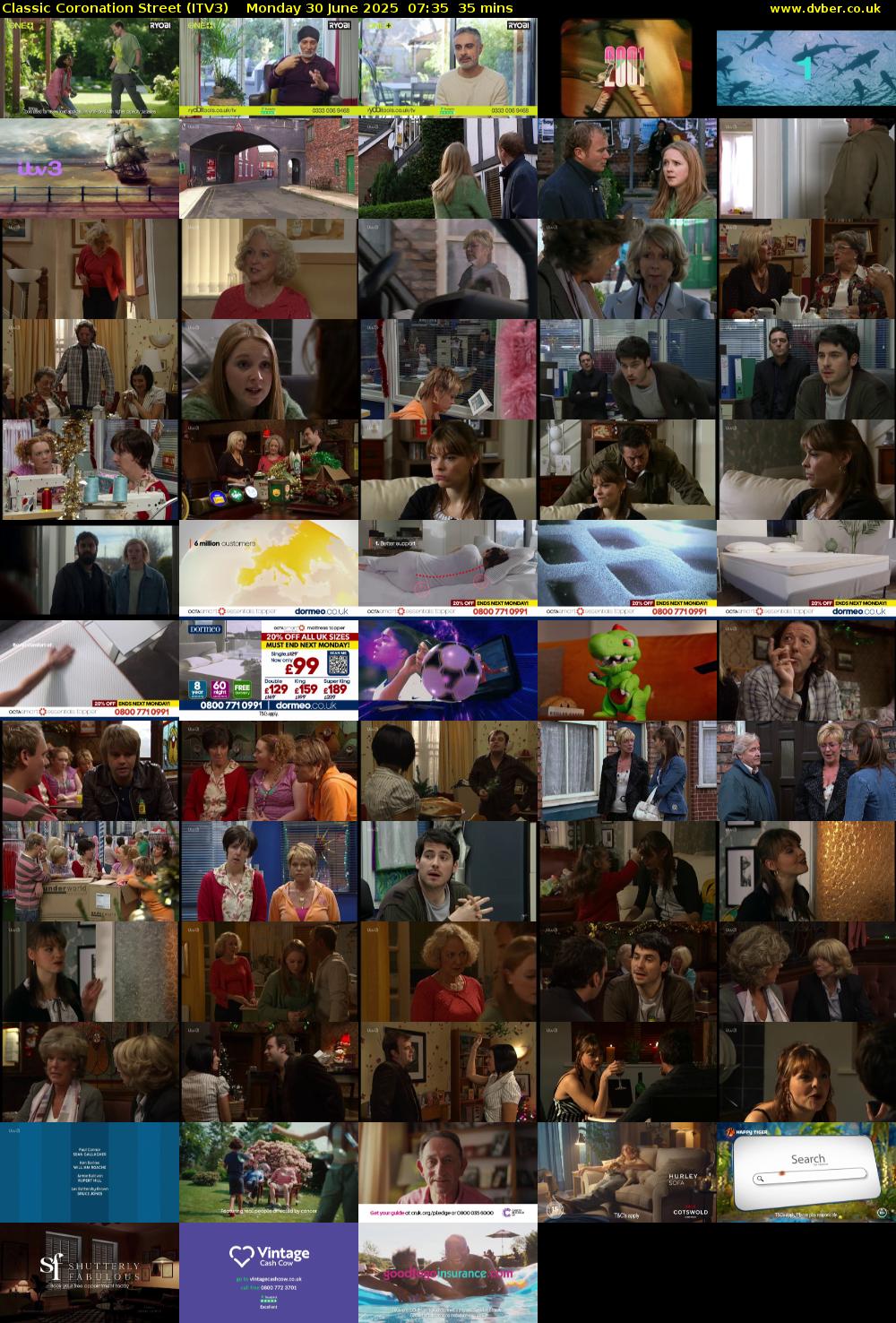 Classic Coronation Street (ITV3) Monday 30 June 2025 07:35 - 08:10