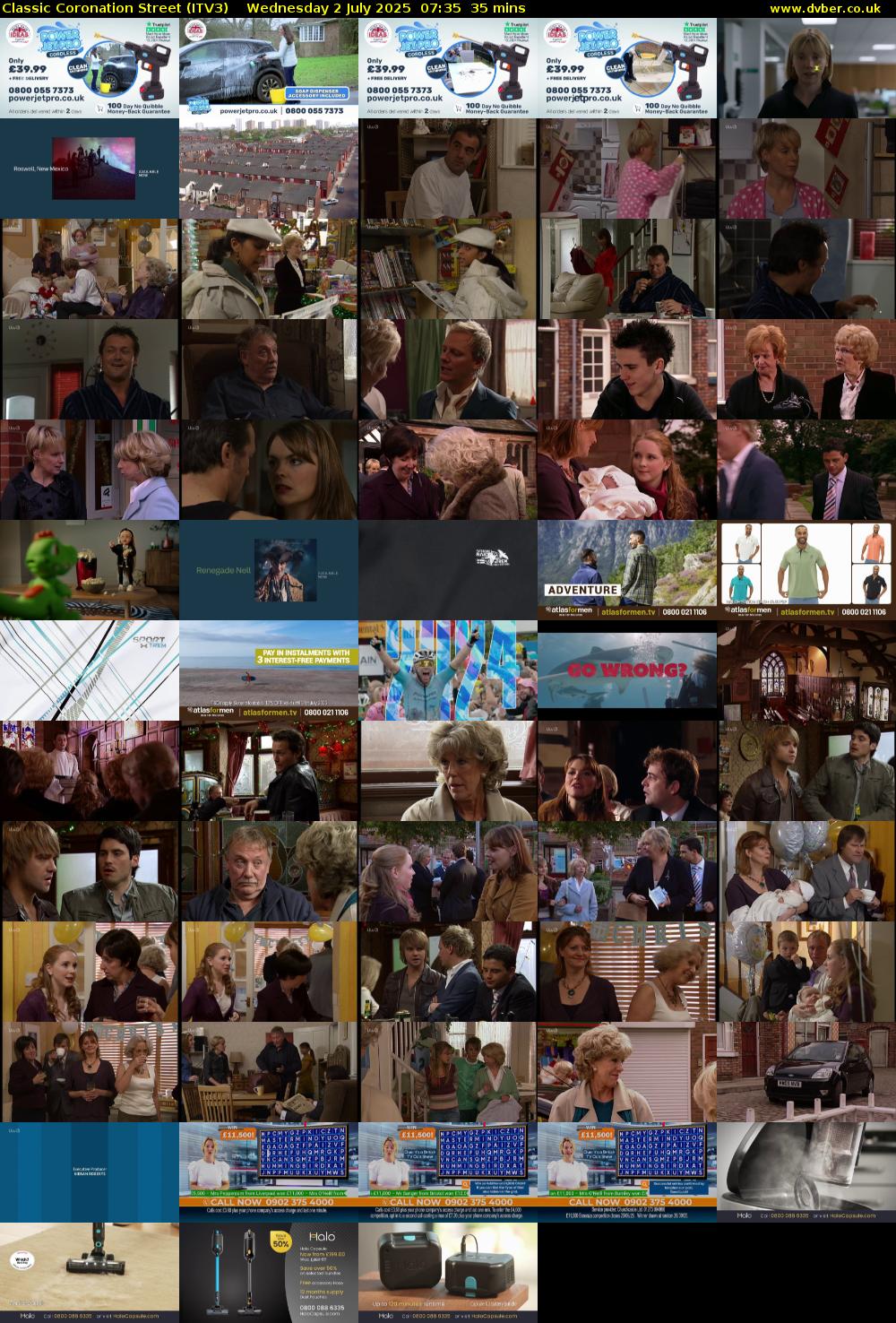 Classic Coronation Street (ITV3) Wednesday 2 July 2025 07:35 - 08:10