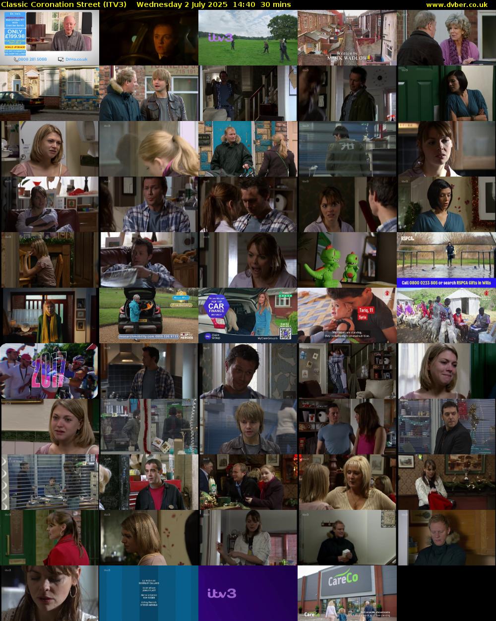 Classic Coronation Street (ITV3) Wednesday 2 July 2025 14:40 - 15:10