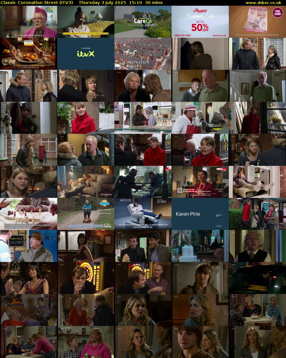 Classic Coronation Street (ITV3) Thursday 3 July 2025 15:10 - 15:40