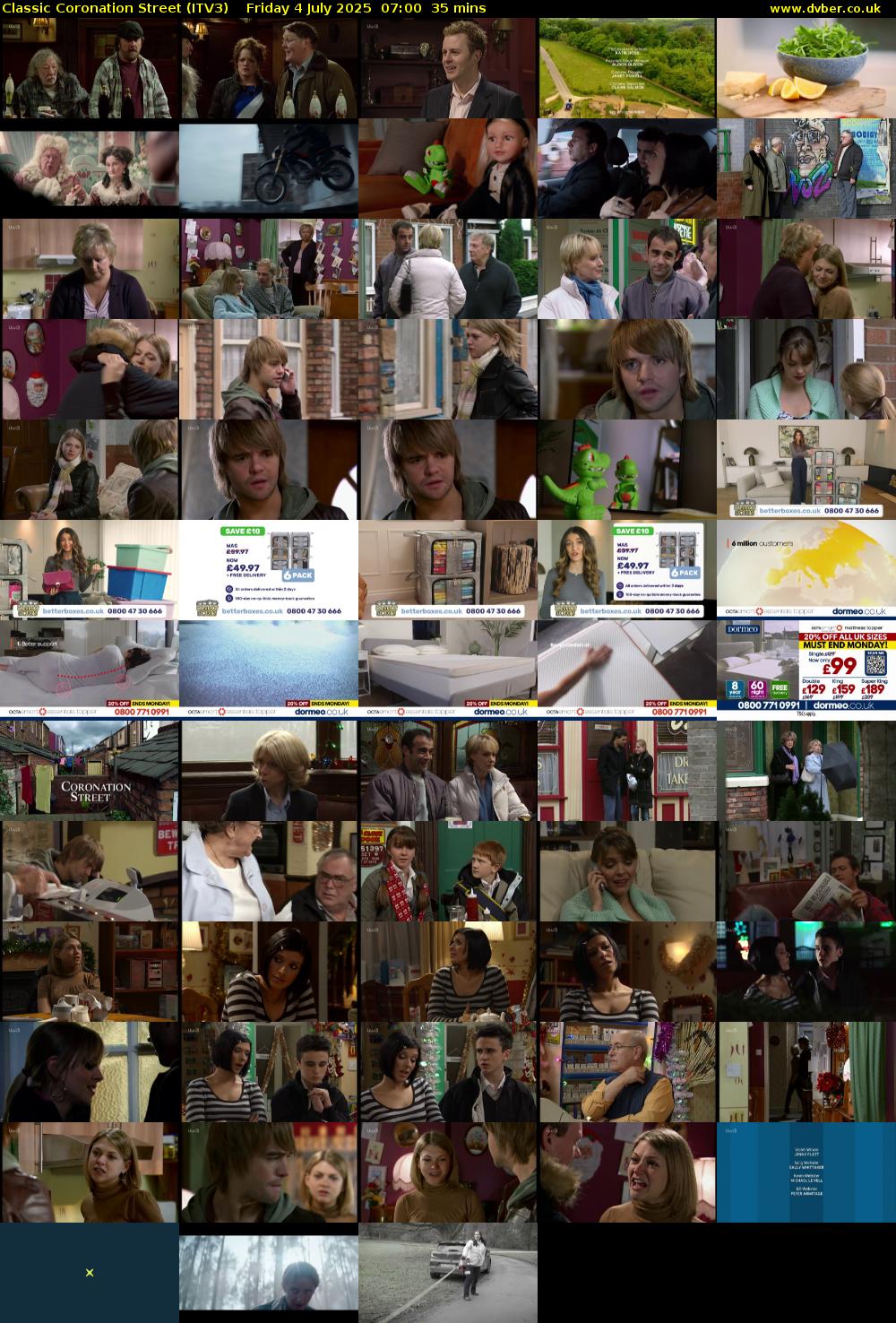 Classic Coronation Street (ITV3) Friday 4 July 2025 07:00 - 07:35
