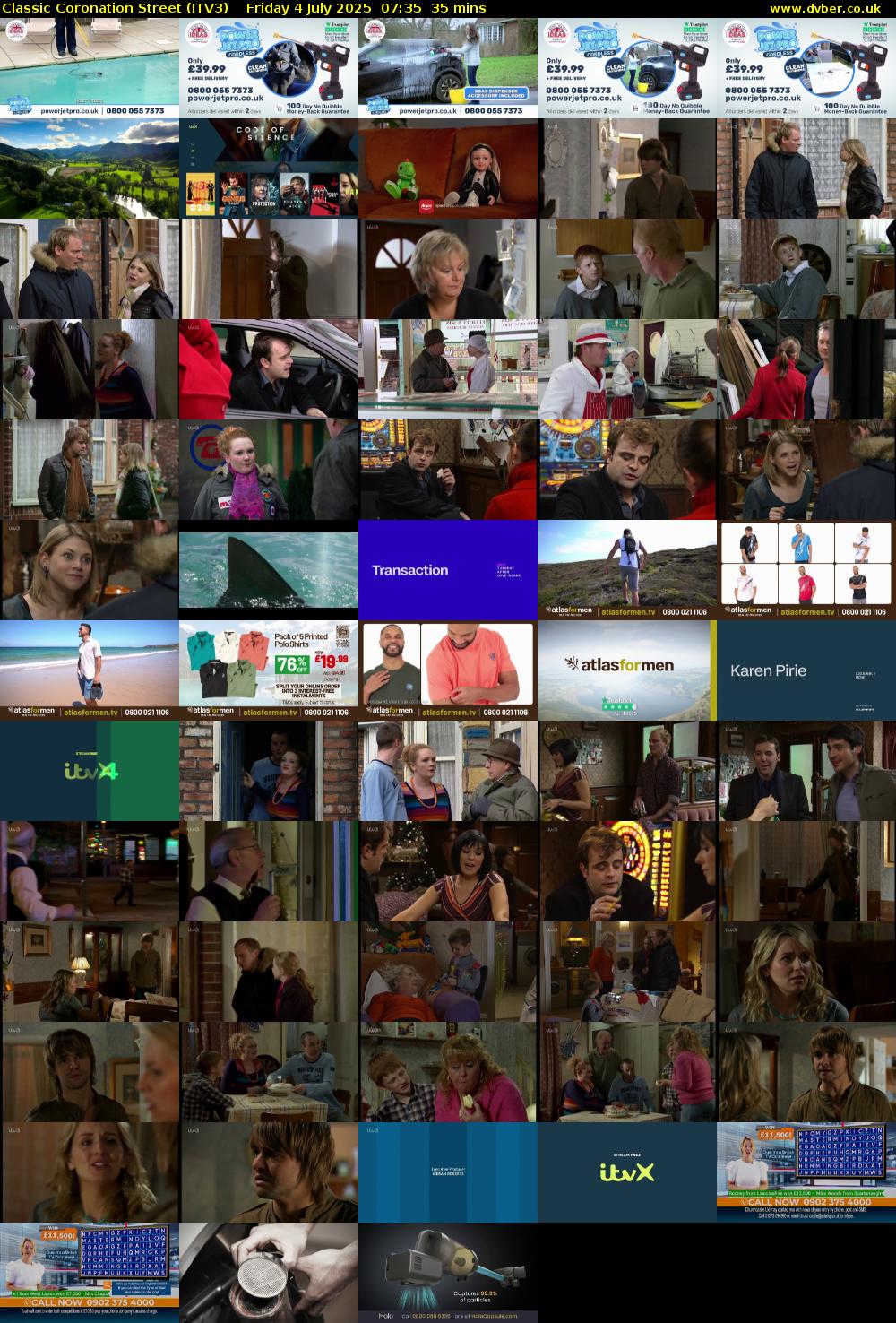 Classic Coronation Street (ITV3) Friday 4 July 2025 07:35 - 08:10