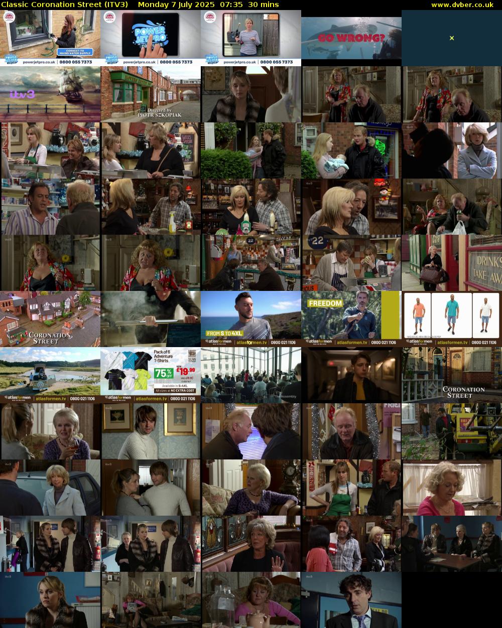 Classic Coronation Street (ITV3) Monday 7 July 2025 07:35 - 08:05
