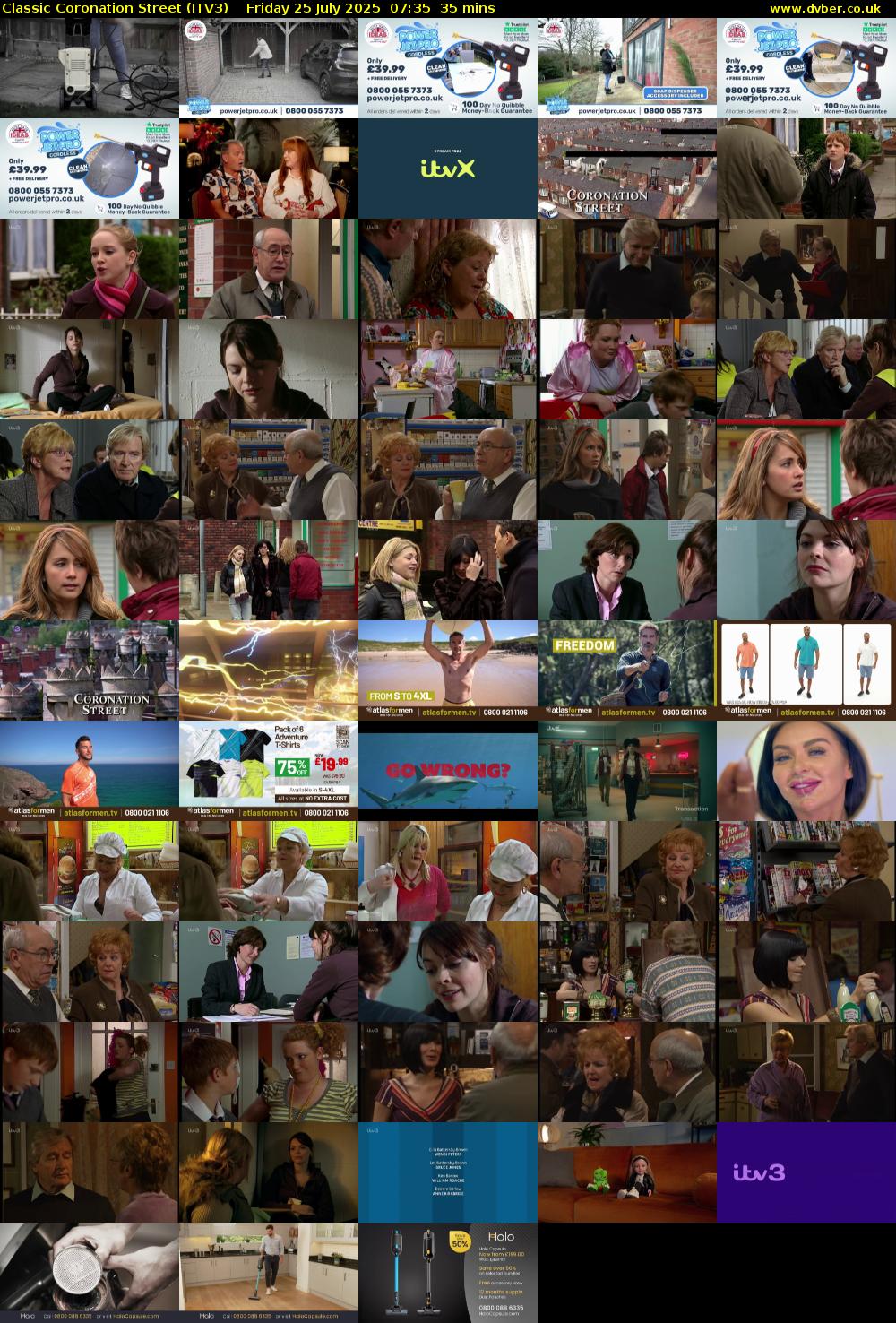 Classic Coronation Street (ITV3) Friday 25 July 2025 07:35 - 08:10