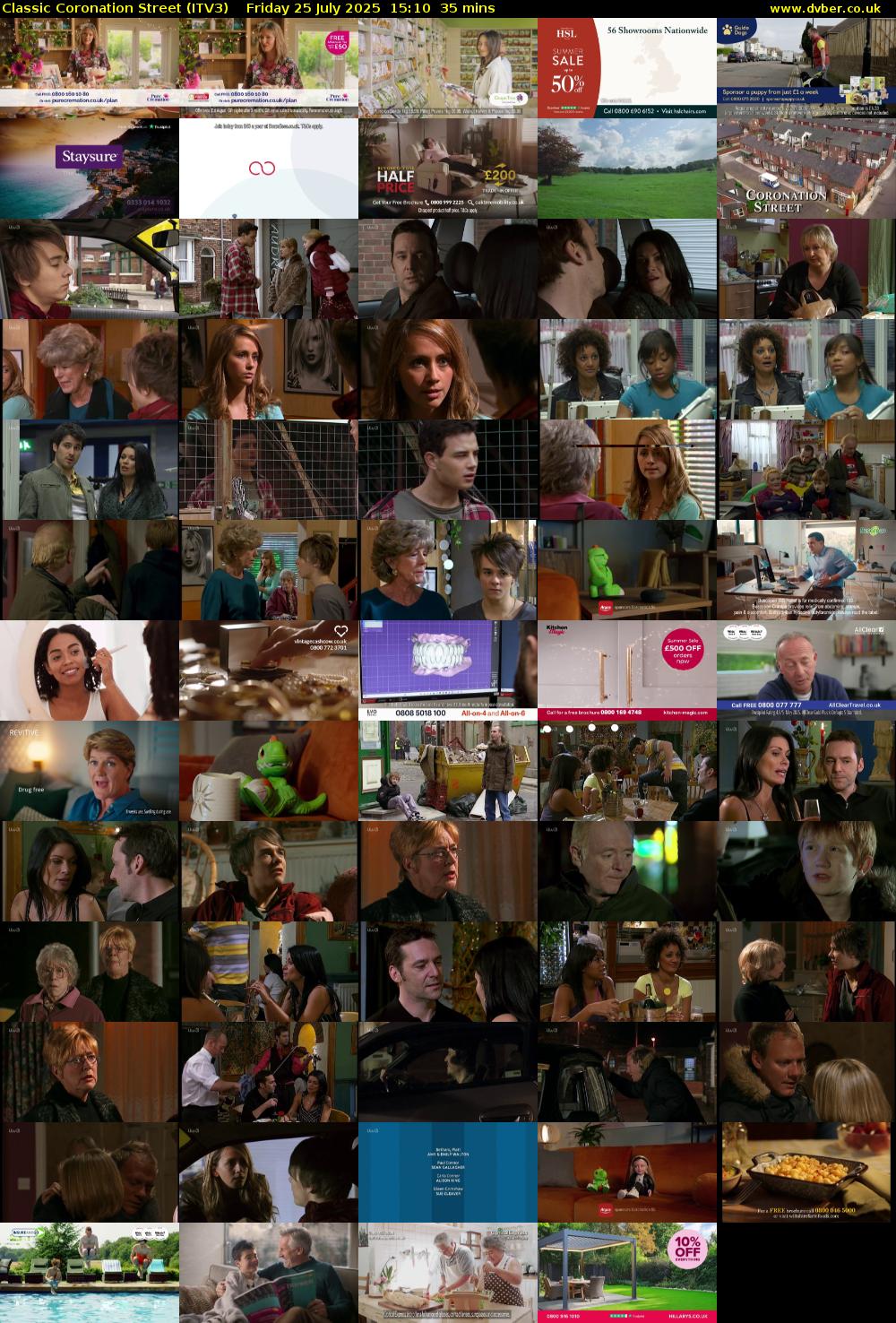 Classic Coronation Street (ITV3) Friday 25 July 2025 15:10 - 15:45