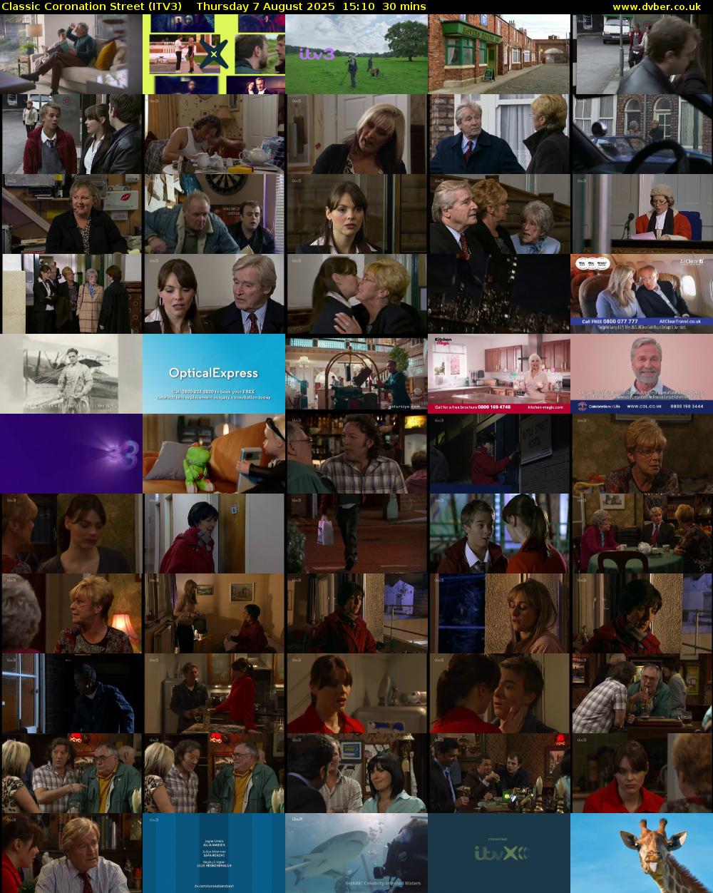 Classic Coronation Street (ITV3) Thursday 7 August 2025 15:10 - 15:40