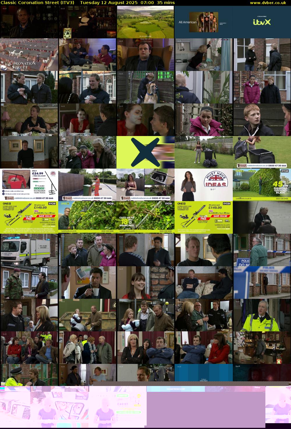 Classic Coronation Street (ITV3) Tuesday 12 August 2025 07:00 - 07:35