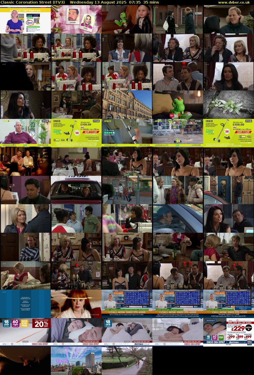 Classic Coronation Street (ITV3) Wednesday 13 August 2025 07:35 - 08:10