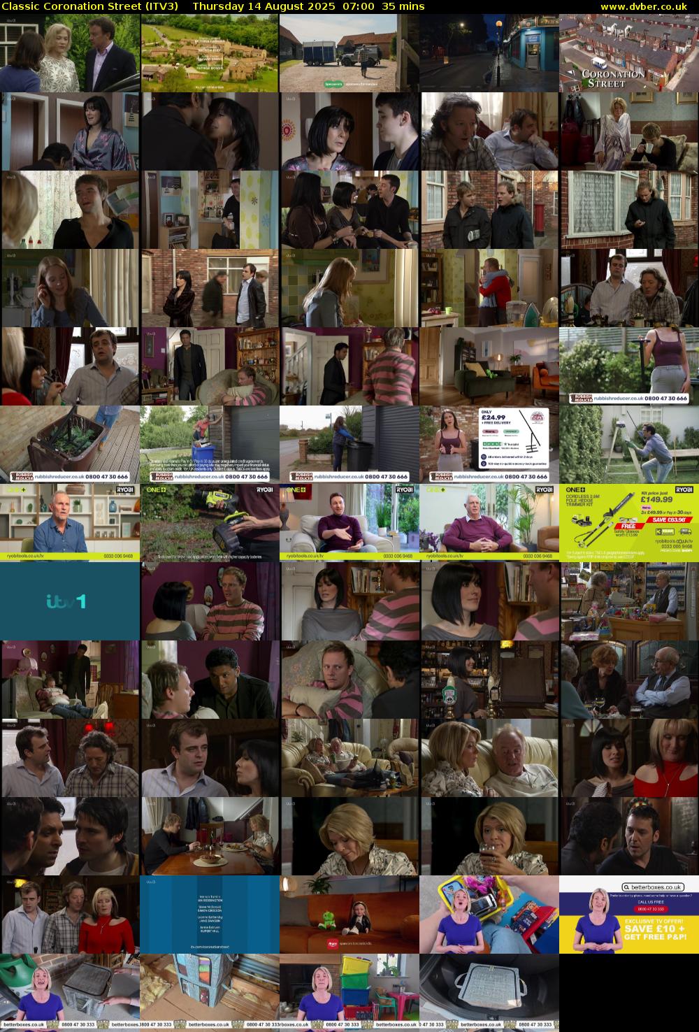 Classic Coronation Street (ITV3) Thursday 14 August 2025 07:00 - 07:35