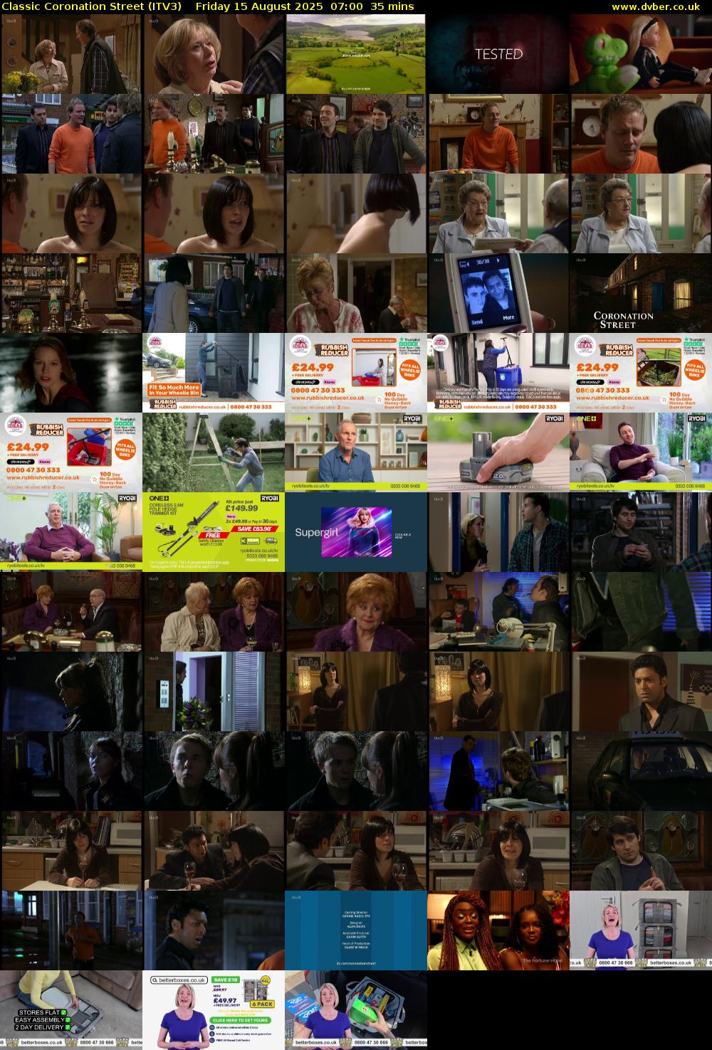 Classic Coronation Street (ITV3) Friday 15 August 2025 07:00 - 07:35