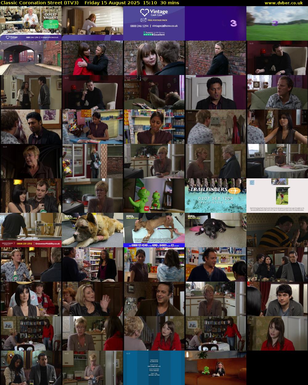 Classic Coronation Street (ITV3) Friday 15 August 2025 15:10 - 15:40