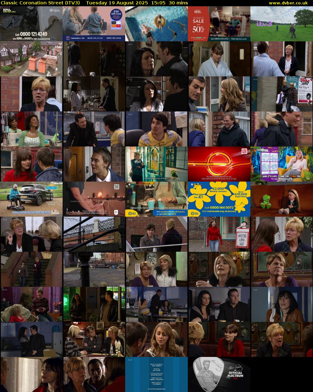 Classic Coronation Street (ITV3) Tuesday 19 August 2025 15:05 - 15:35
