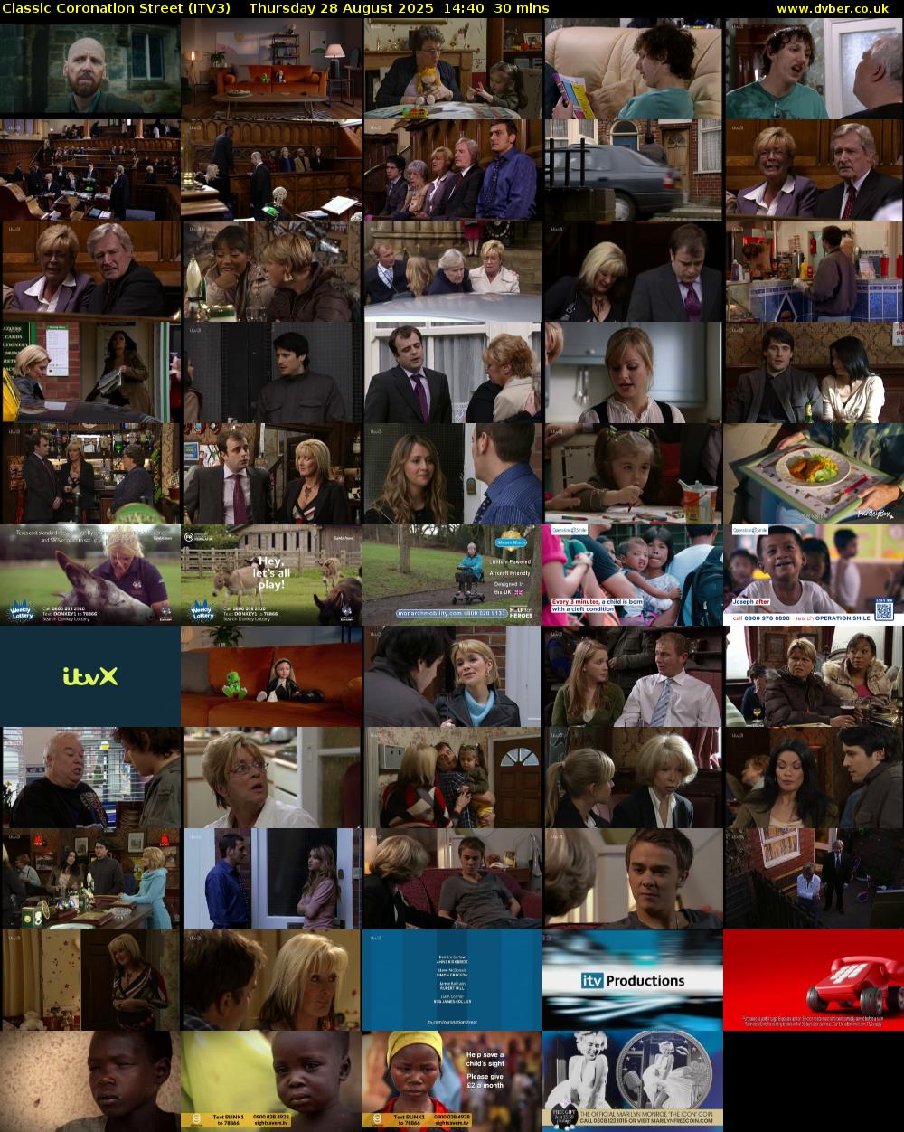 Classic Coronation Street (ITV3) Thursday 28 August 2025 14:40 - 15:10