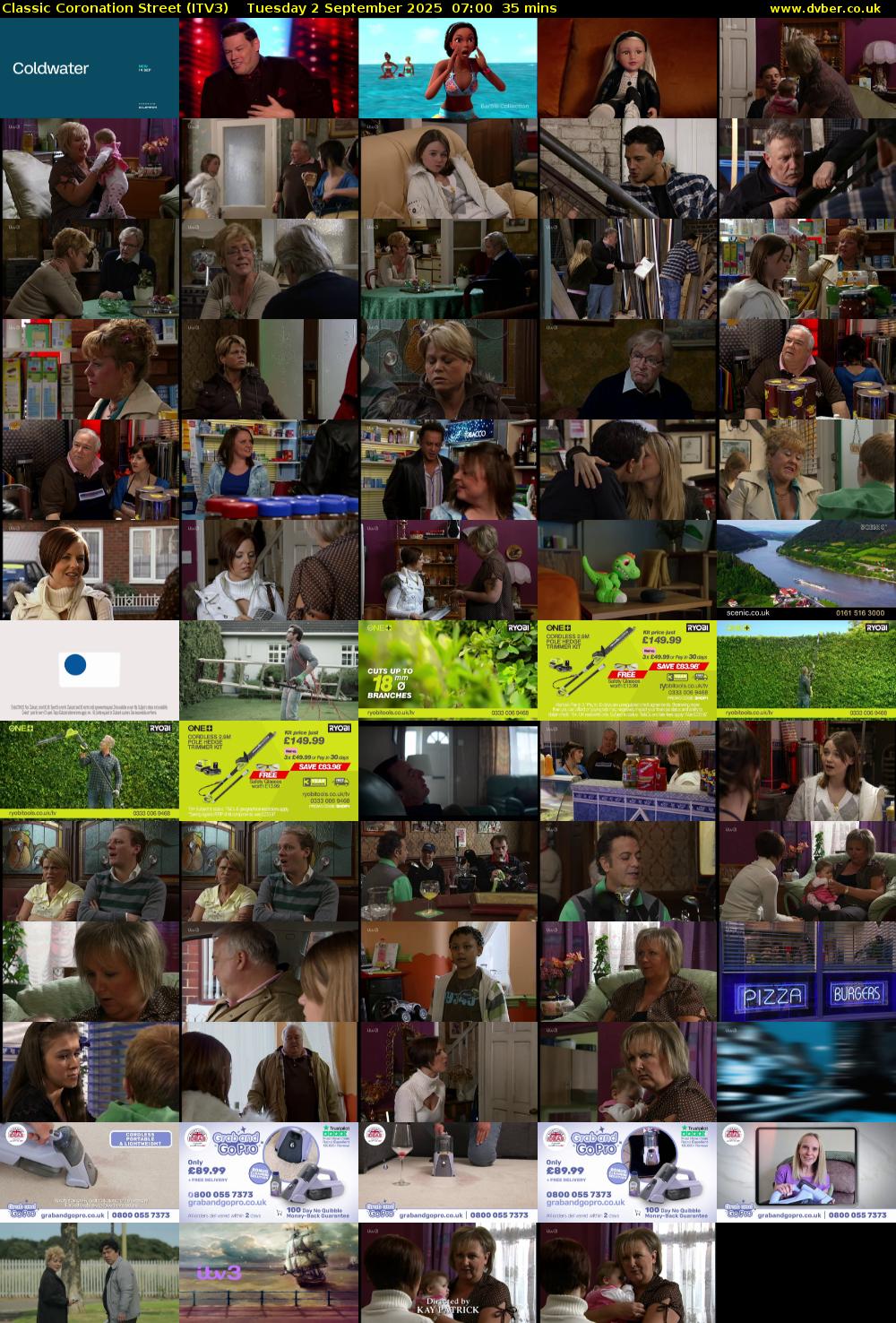 Classic Coronation Street (ITV3) Tuesday 2 September 2025 07:00 - 07:35