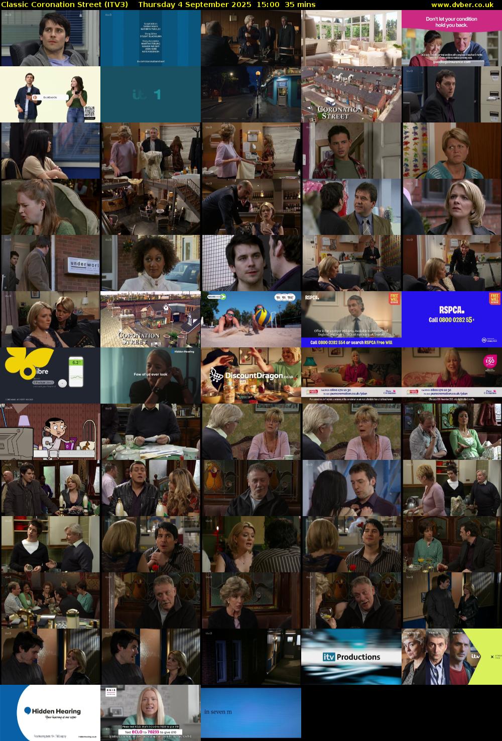Classic Coronation Street (ITV3) Thursday 4 September 2025 15:00 - 15:35