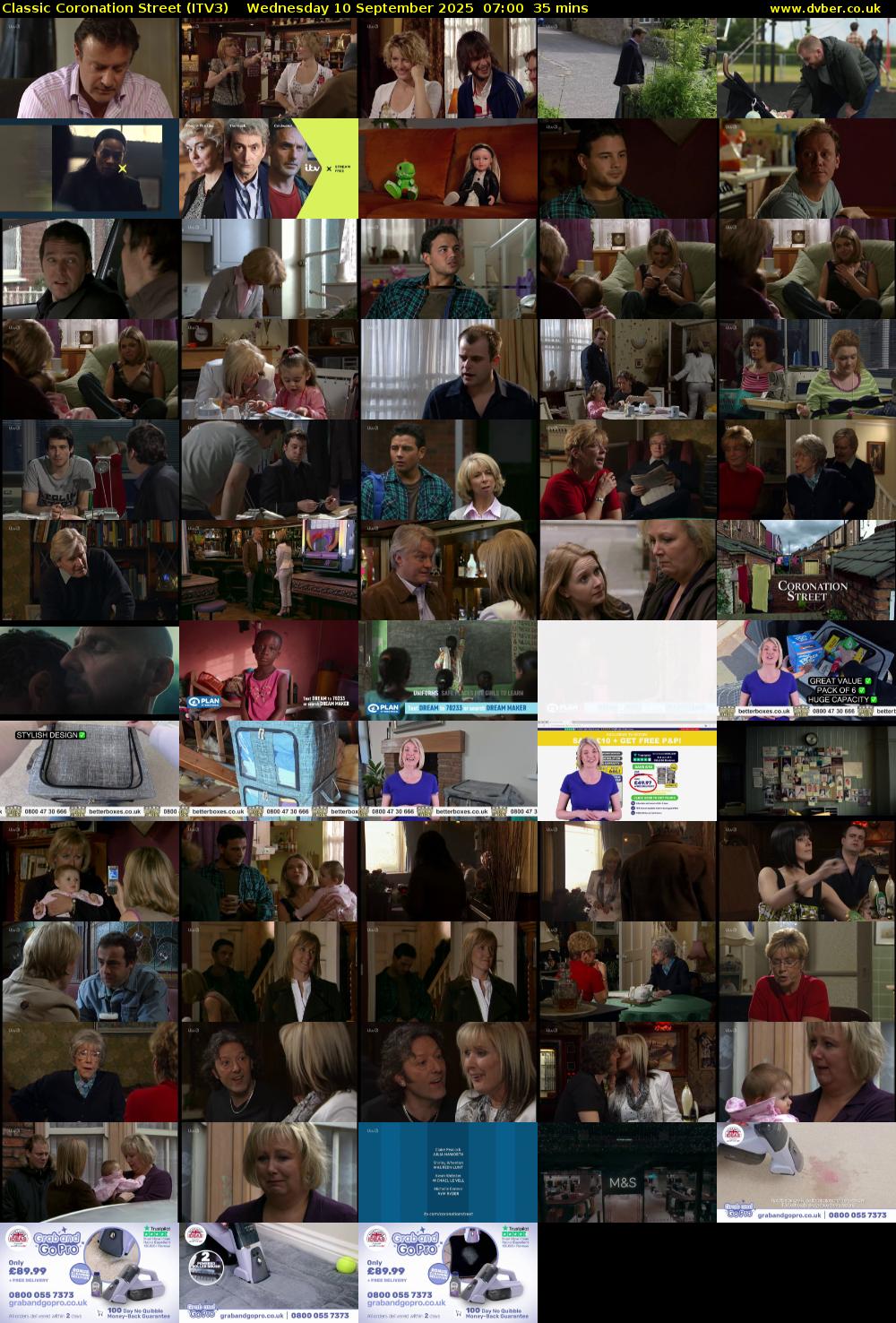 Classic Coronation Street (ITV3) Wednesday 10 September 2025 07:00 - 07:35