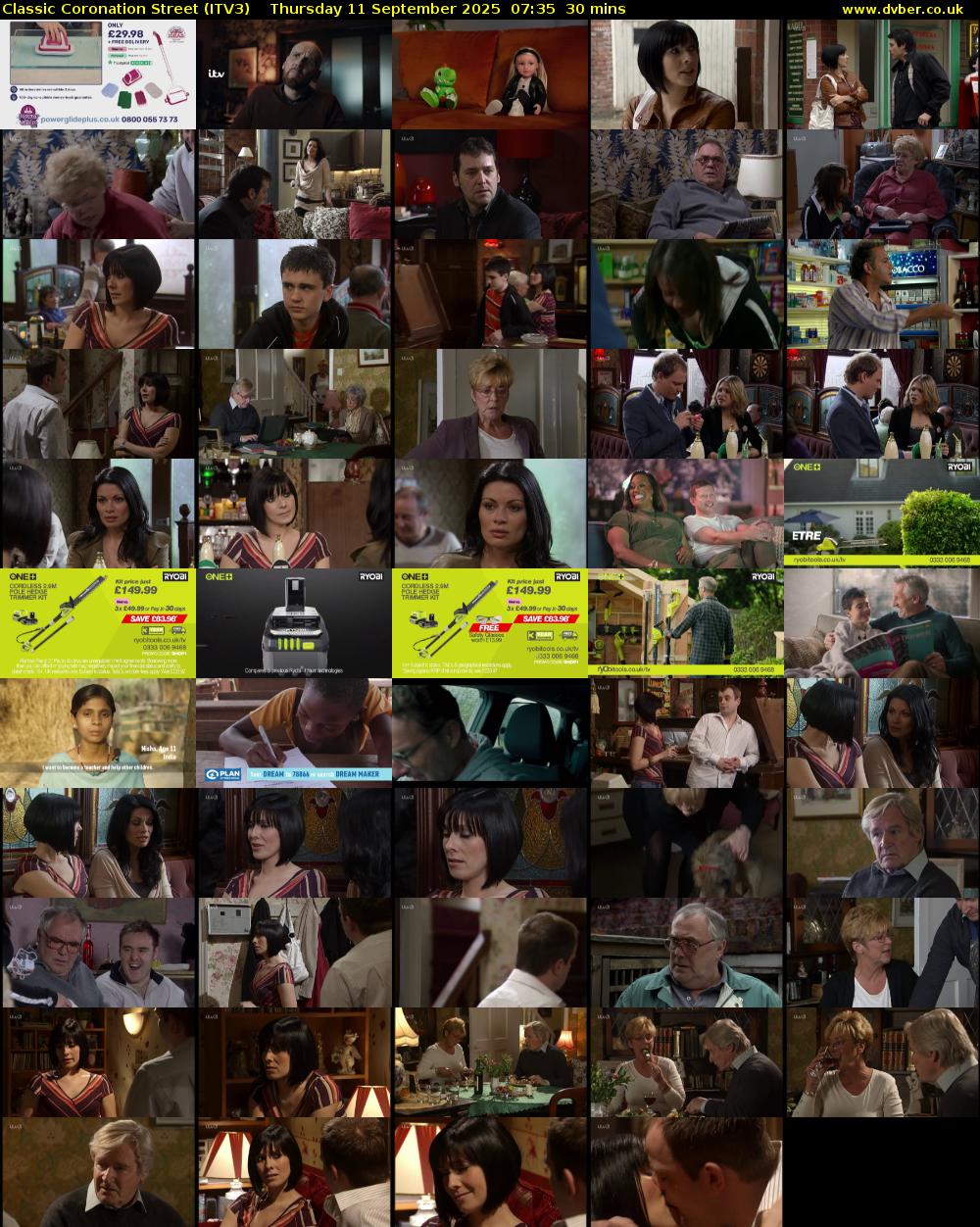 Classic Coronation Street (ITV3) Thursday 11 September 2025 07:35 - 08:05