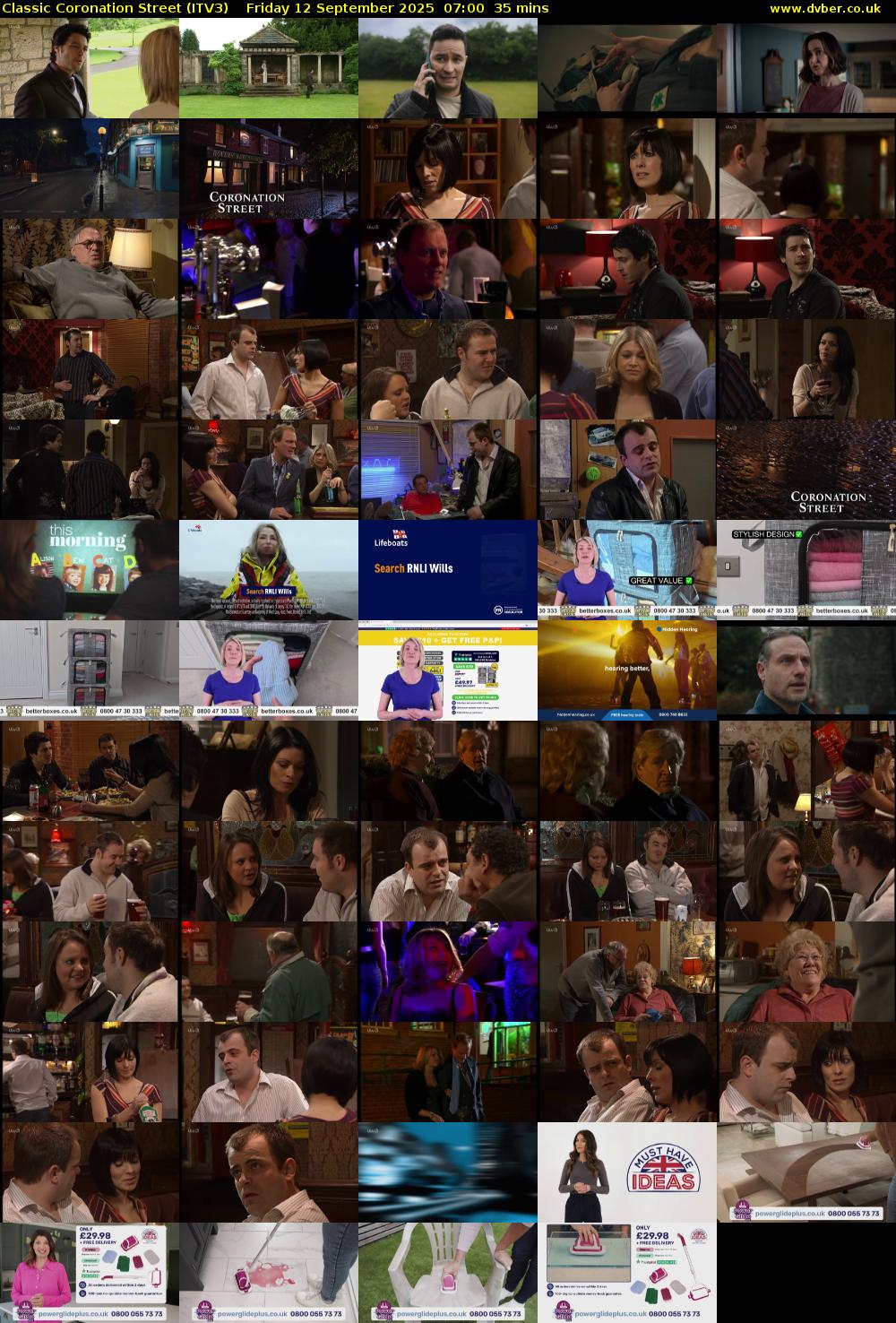 Classic Coronation Street (ITV3) Friday 12 September 2025 07:00 - 07:35