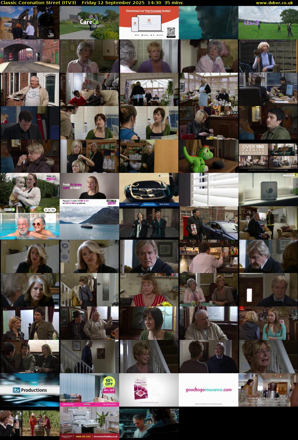 Classic Coronation Street (ITV3) Friday 12 September 2025 14:30 - 15:05