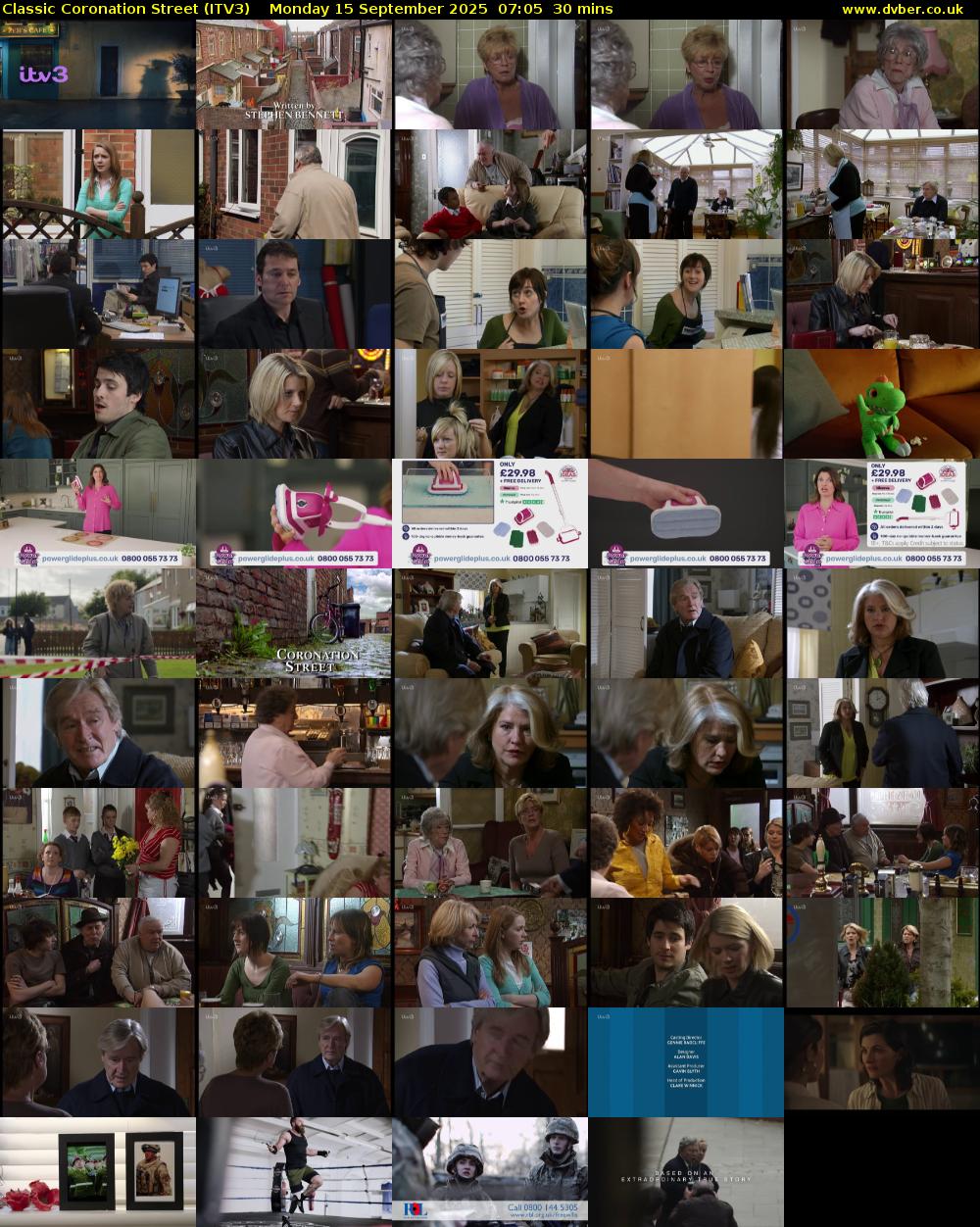 Classic Coronation Street (ITV3) Monday 15 September 2025 07:05 - 07:35