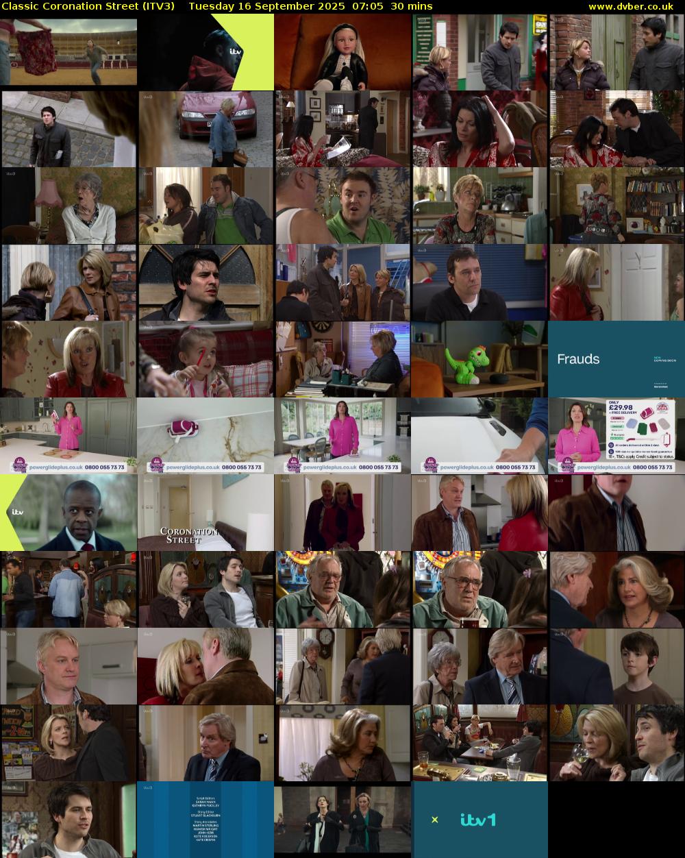 Classic Coronation Street (ITV3) Tuesday 16 September 2025 07:05 - 07:35